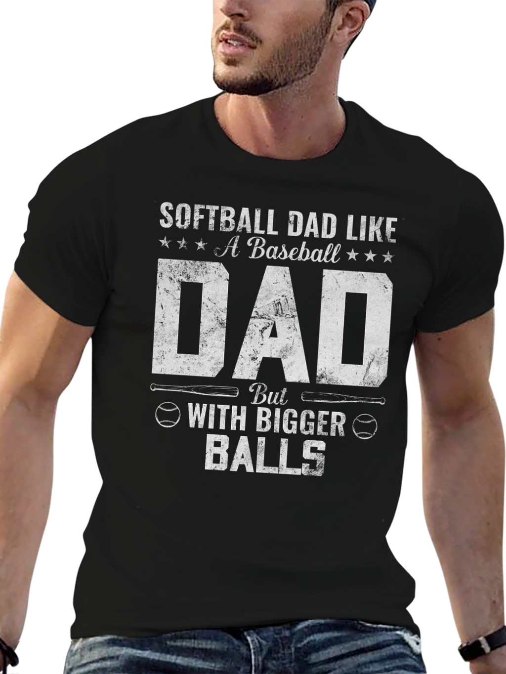 Softball Dad T-Shirt - Bigger Balls Funny Tee