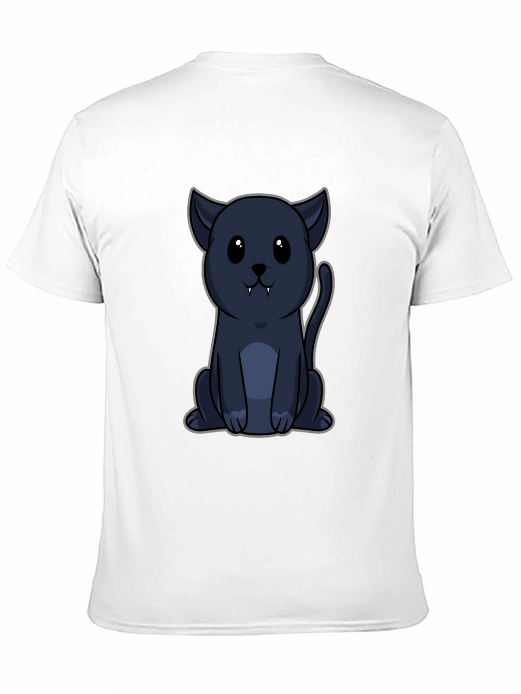 Cute Vampire Cat Graphic Tee - Black T-Shirt