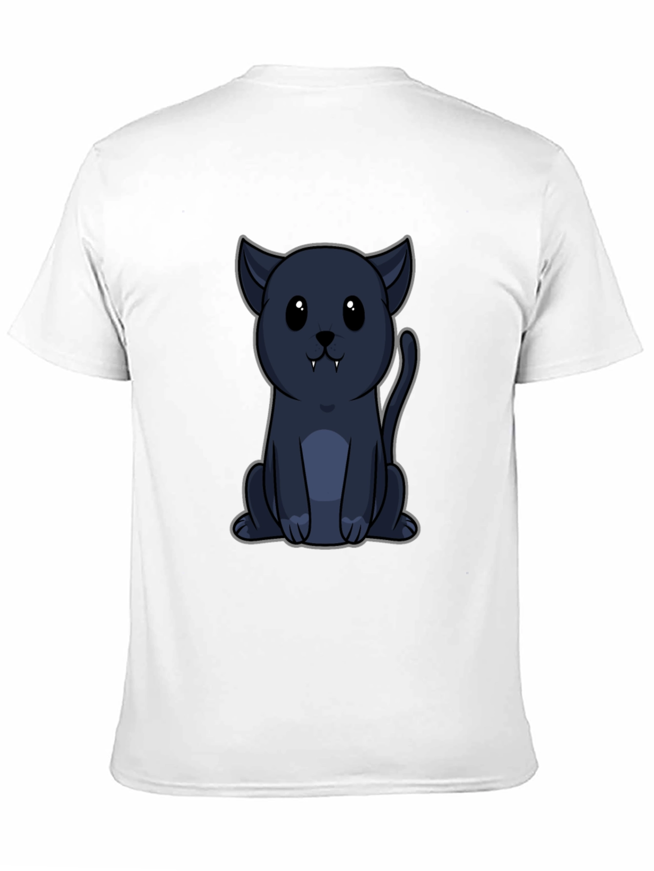 Cute Vampire Cat Graphic Tee - Black T-Shirt