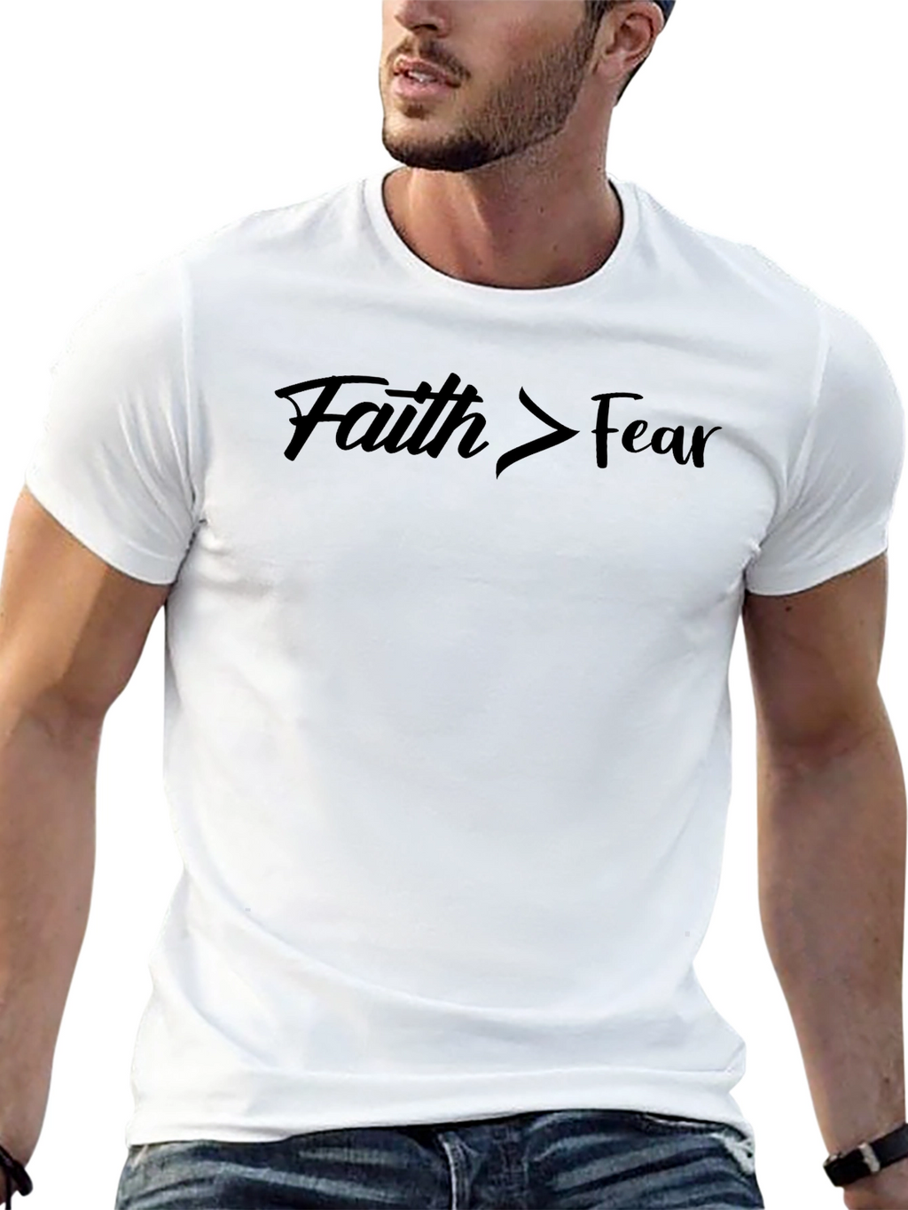 Faith Over Fear Graphic Tee - Mens Black T-Shirt