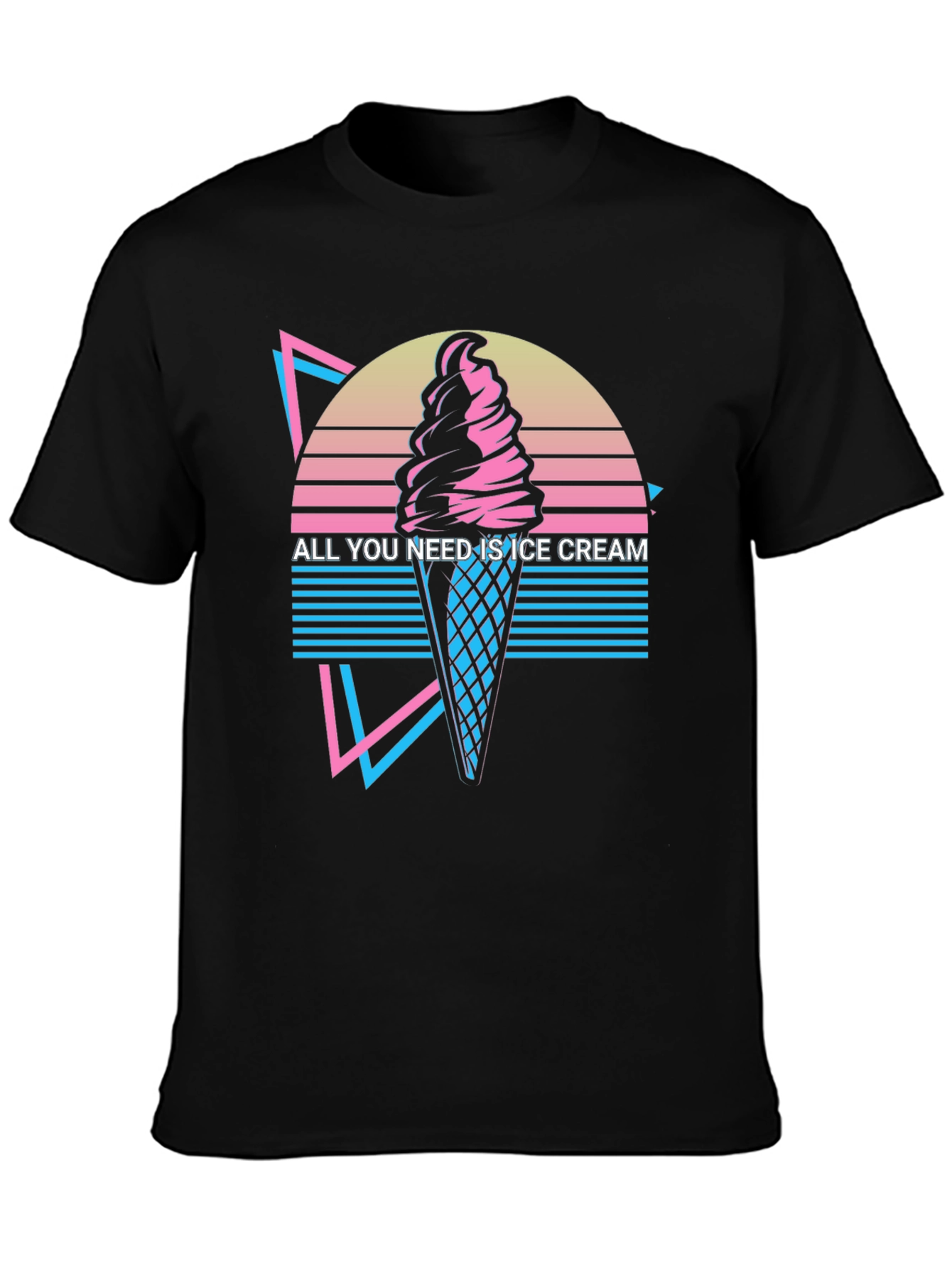 Retro Ice Cream Graphic Tee - All You Need is Ice Cream