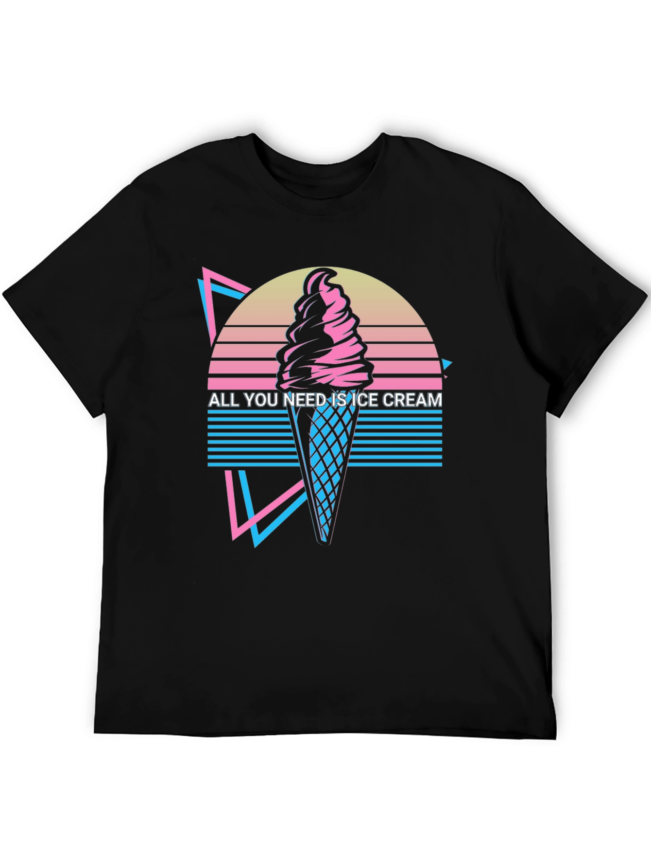 Retro Ice Cream Graphic Tee - All You Need is Ice Cream
