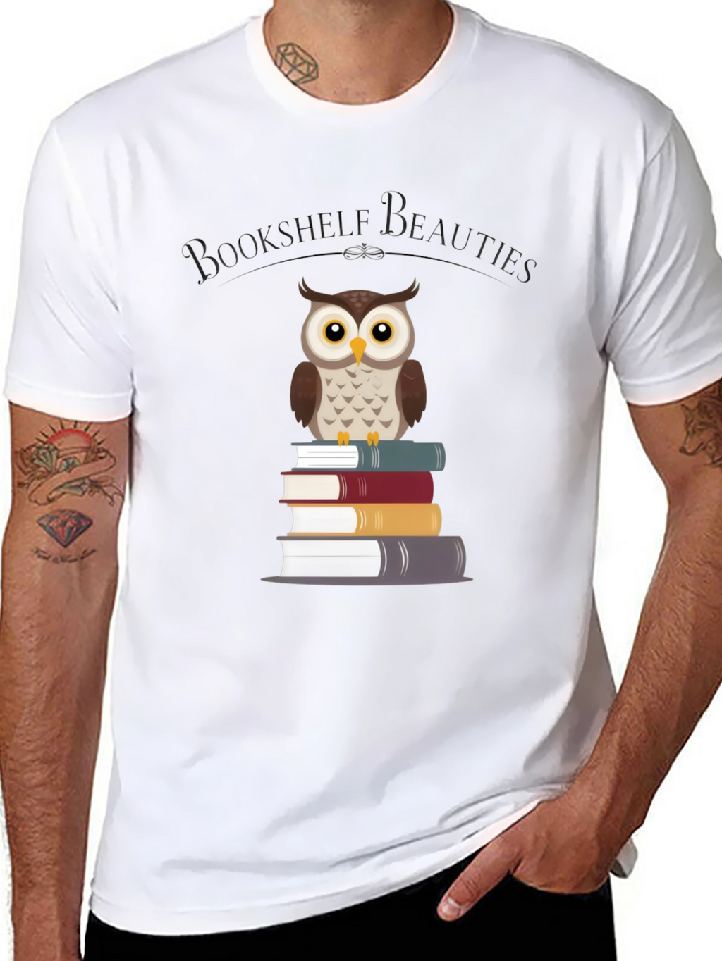 Bookshelf Beauties Owl Graphic T-Shirt