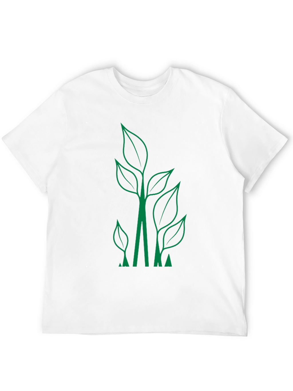 Eco-Friendly Leaf Design Black T-Shirt