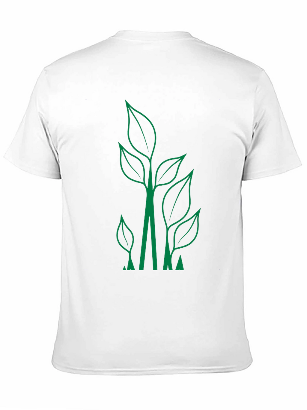 Eco-Friendly Leaf Design Black T-Shirt