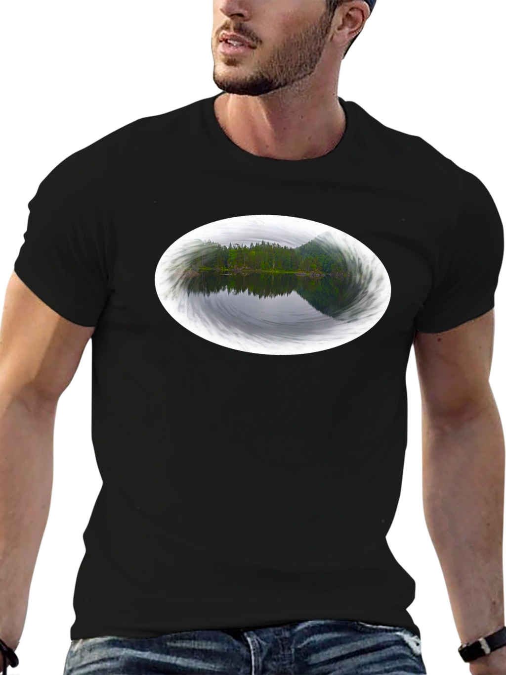 Nature Reflection Black Tee