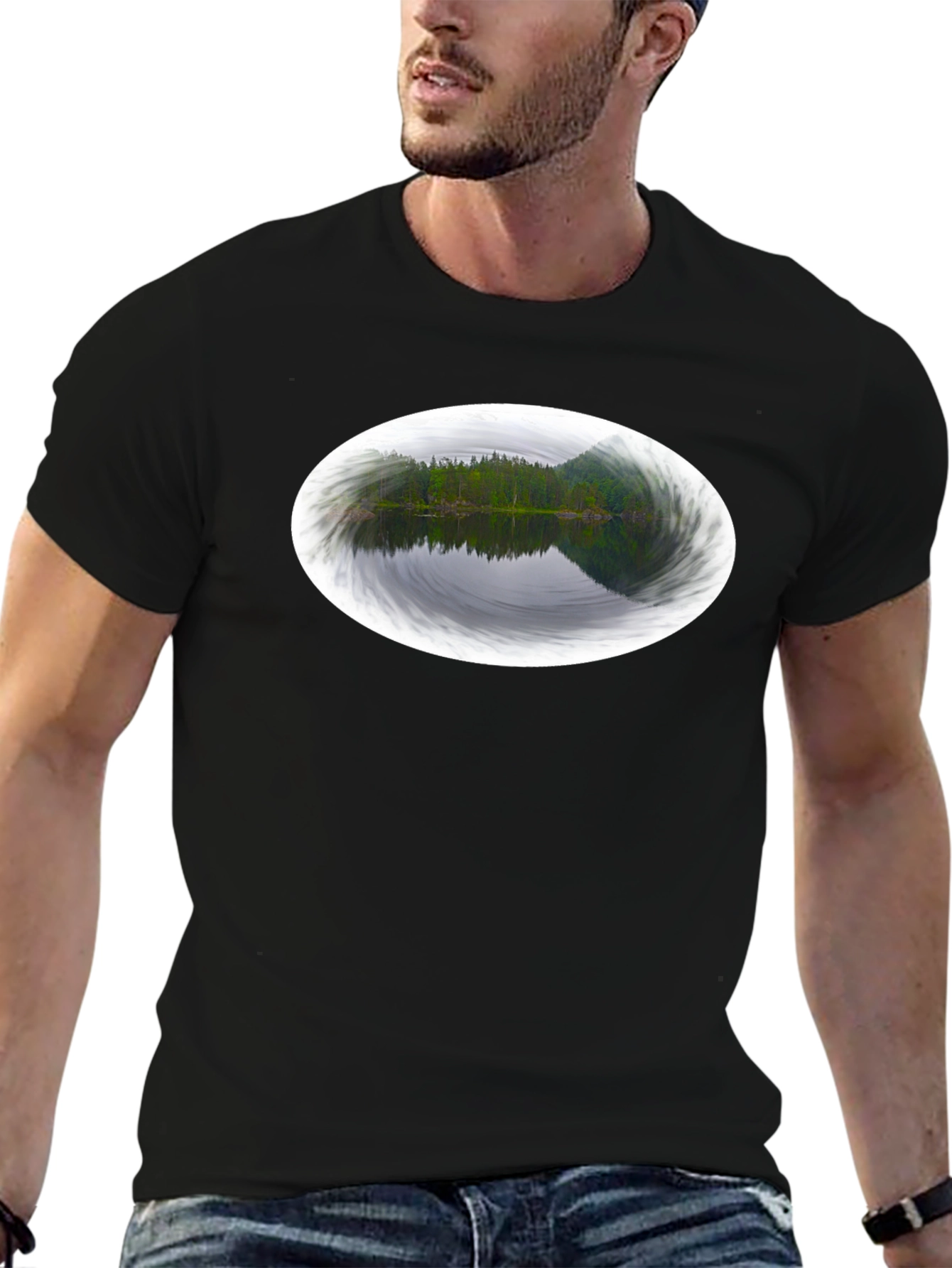 Nature Reflection Black Tee