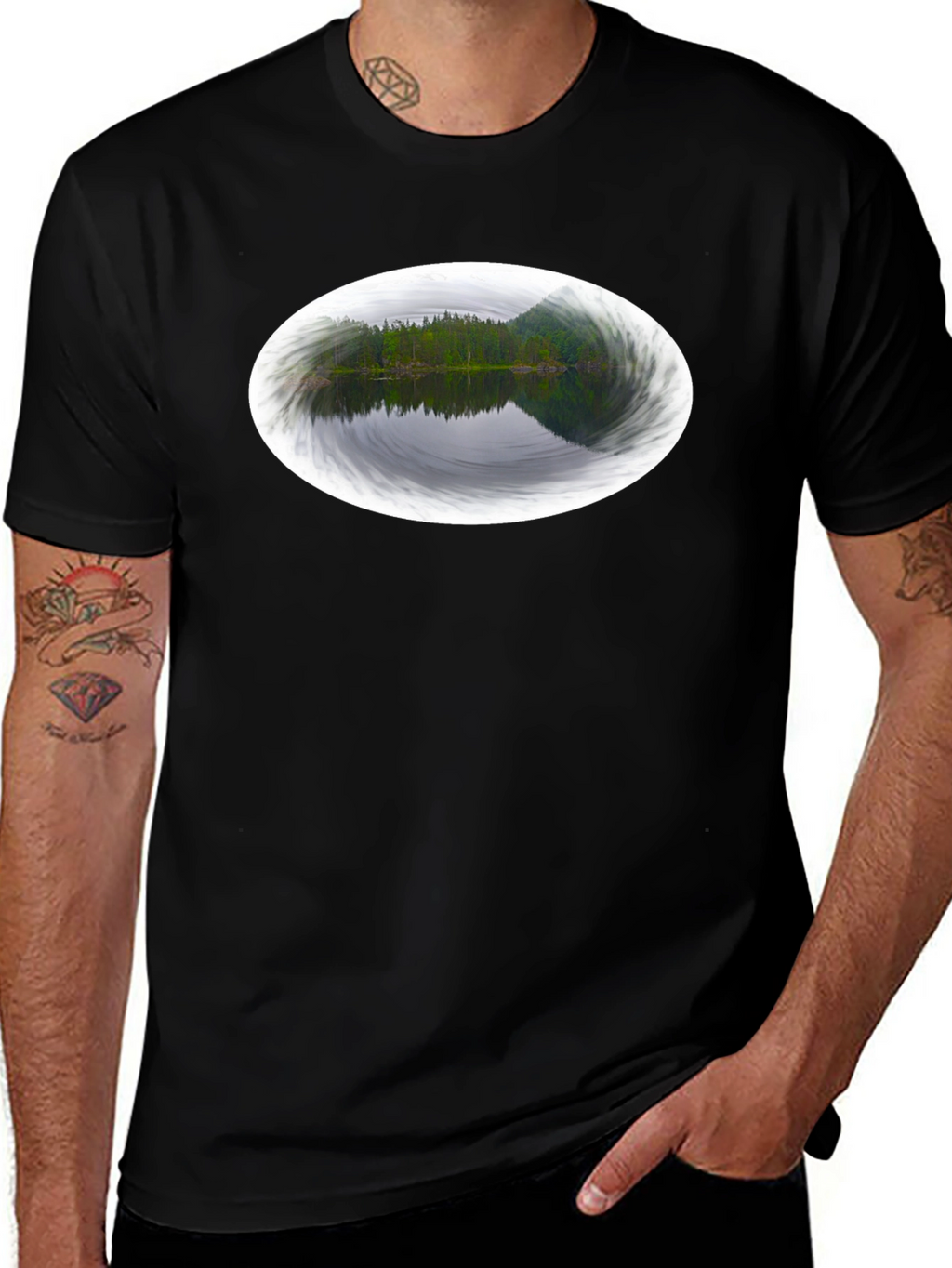 Nature Reflection Black Tee