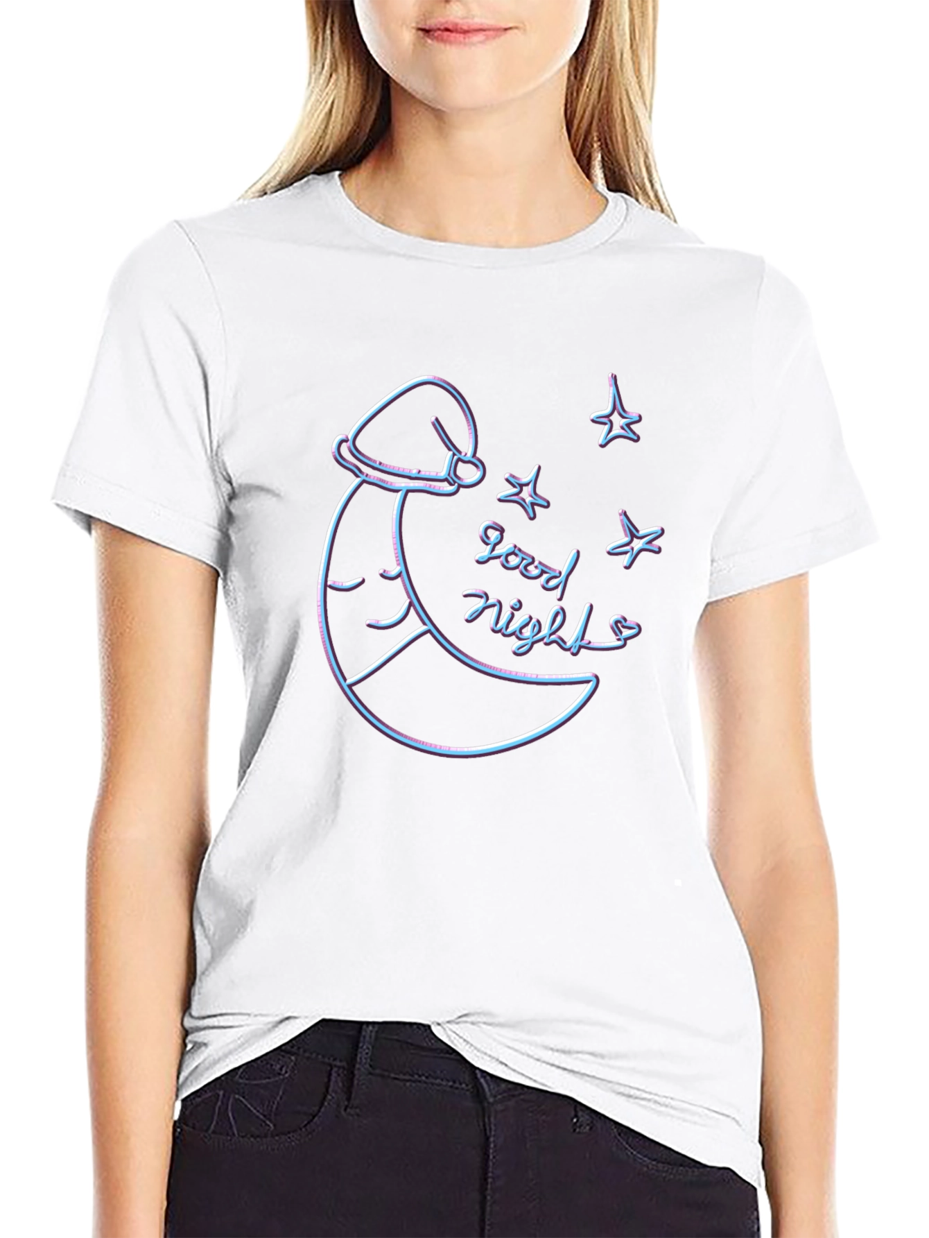 Good Night Moon Graphic Tee - Black T-Shirt