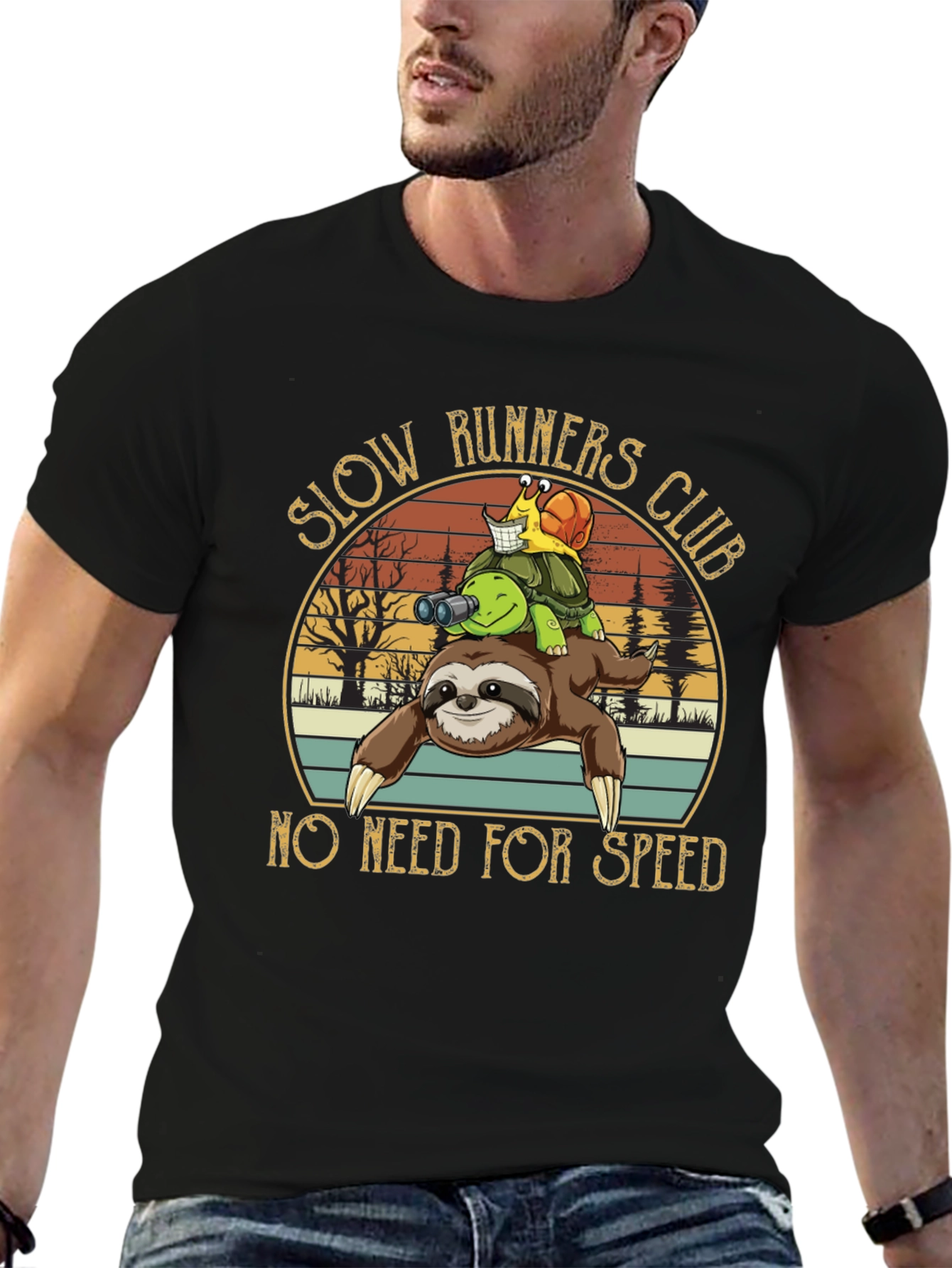 Slow Runners Club Novelty Graphic T-Shirt