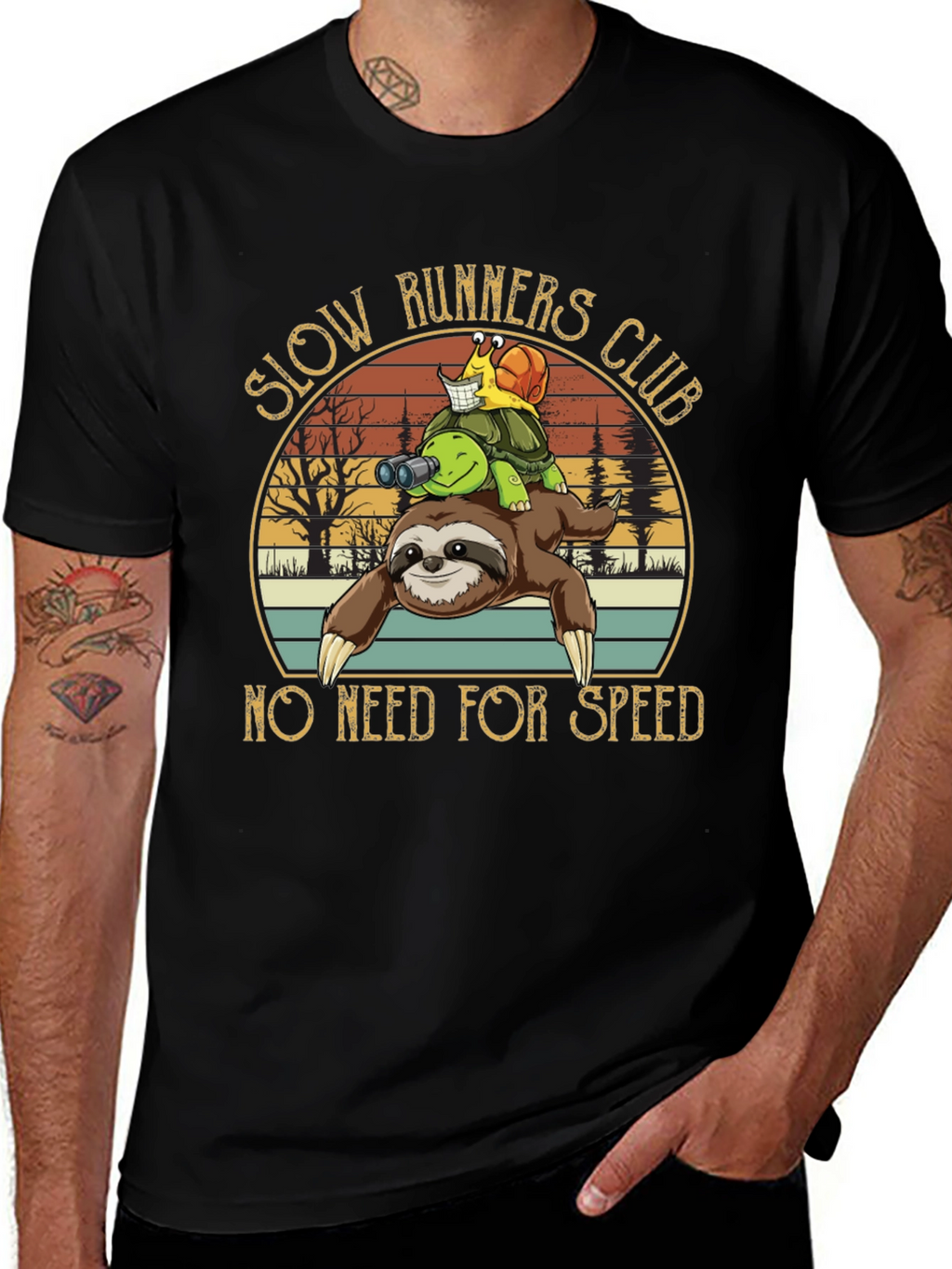 Slow Runners Club Novelty Graphic T-Shirt