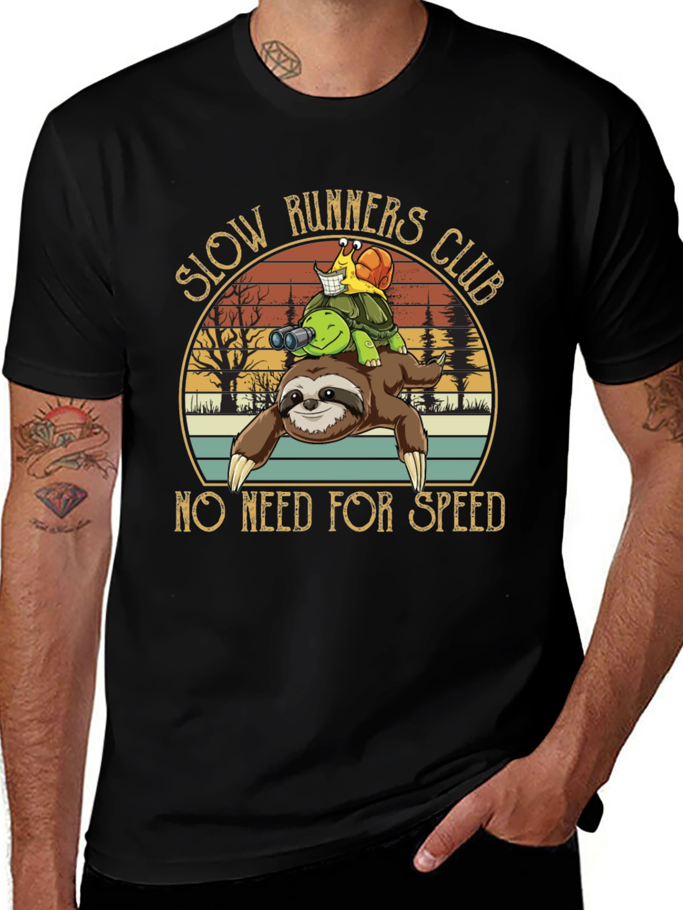 Slow Runners Club Novelty Graphic T-Shirt