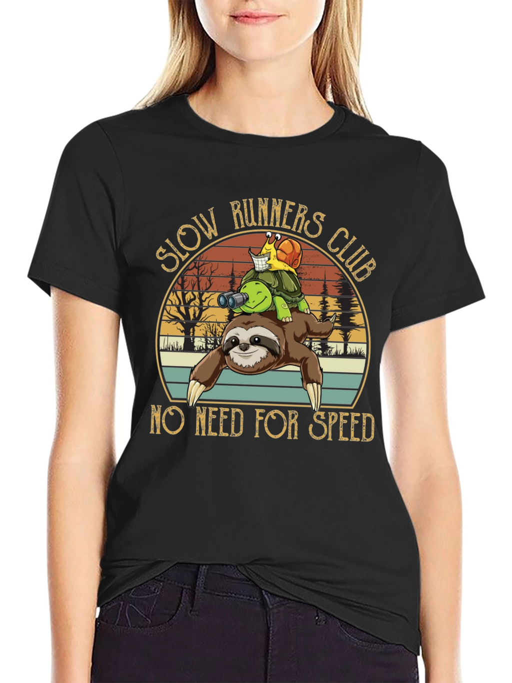 Slow Runners Club Novelty Graphic T-Shirt