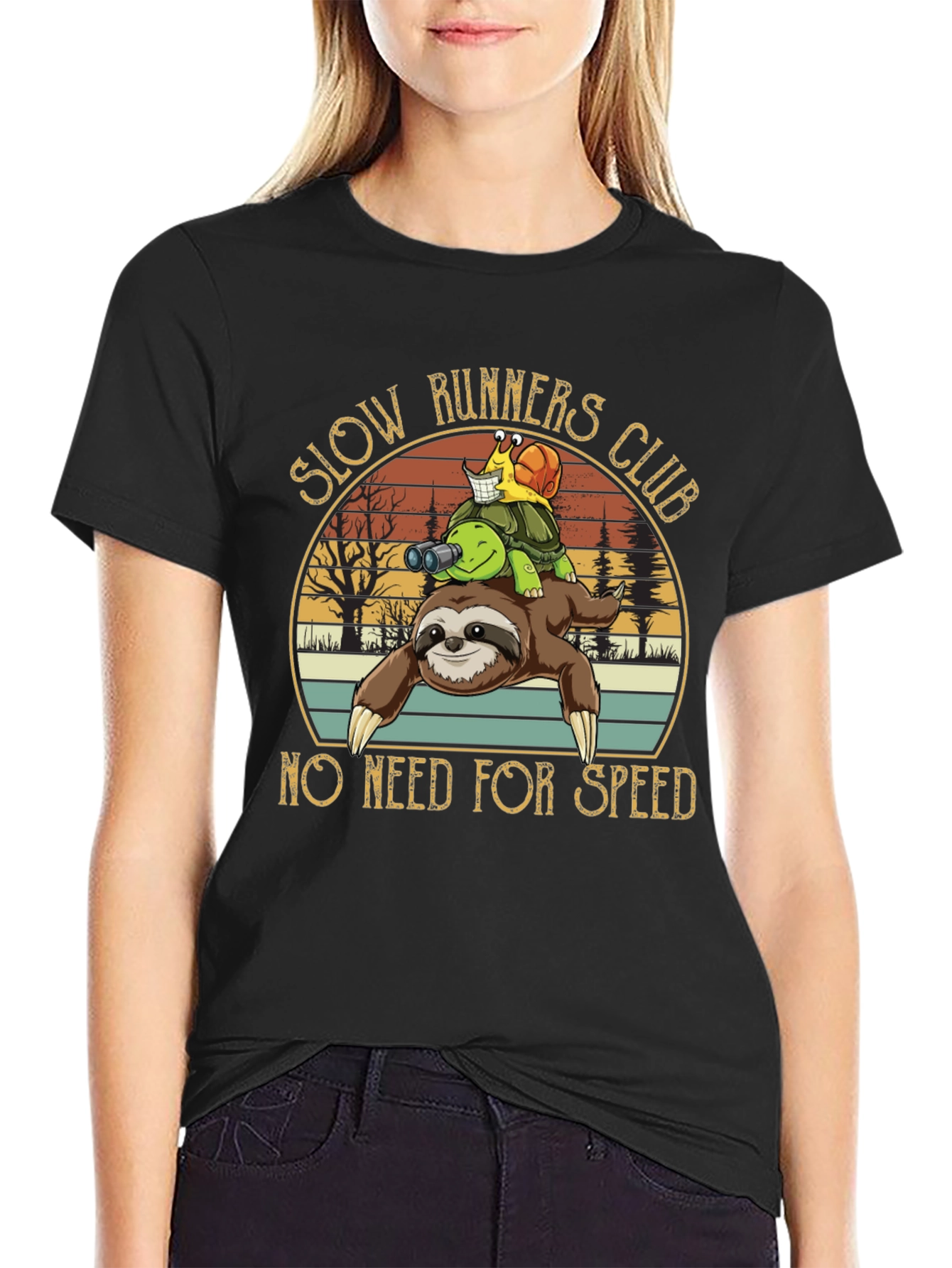 Slow Runners Club Novelty Graphic T-Shirt