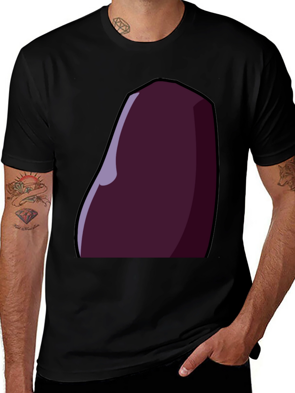 Stylized Eggplant Graphic Tee - Dark Humor Apparel