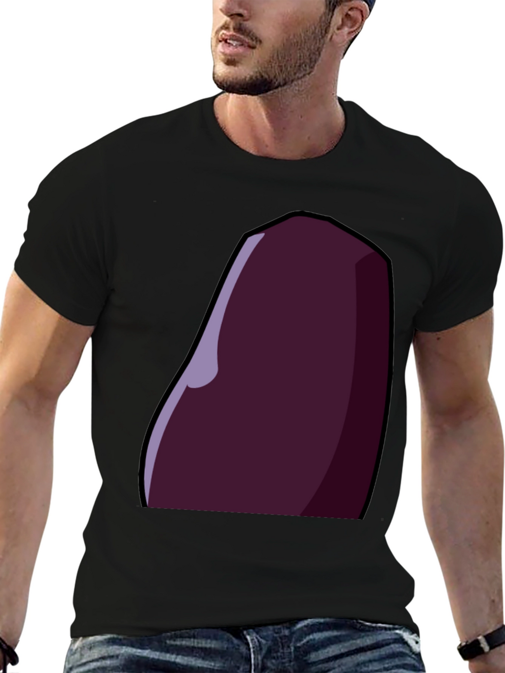 Stylized Eggplant Graphic Tee - Dark Humor Apparel