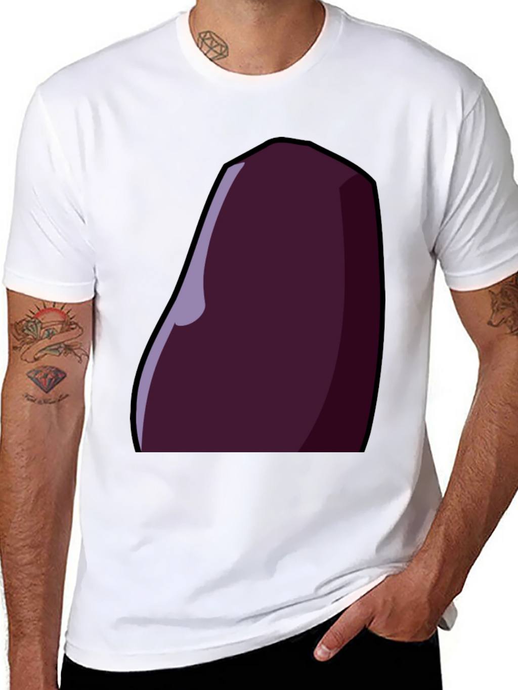 Stylized Eggplant Graphic Tee - Dark Humor Apparel