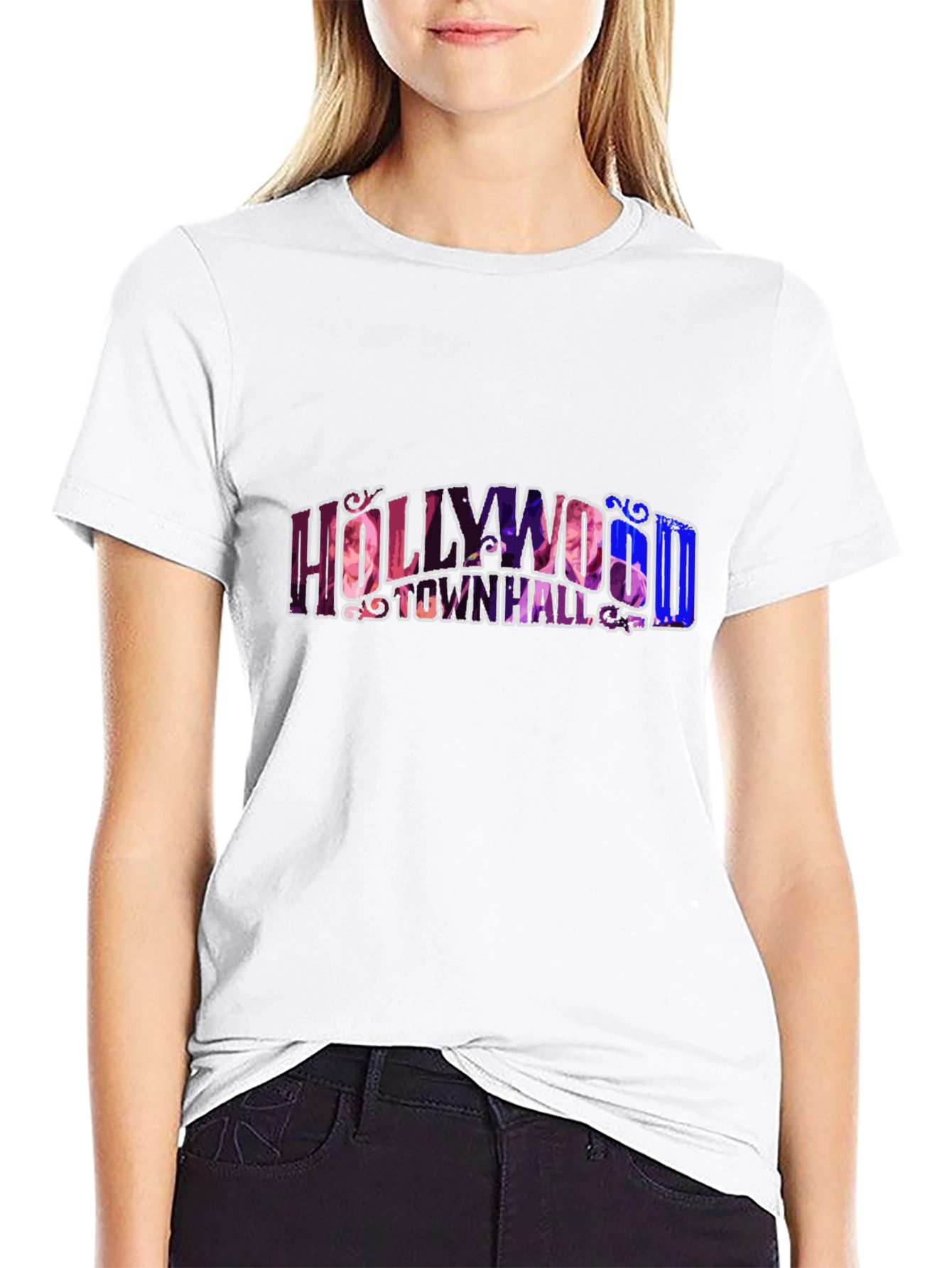 Hollywood Town Hall Black Graphic Tee