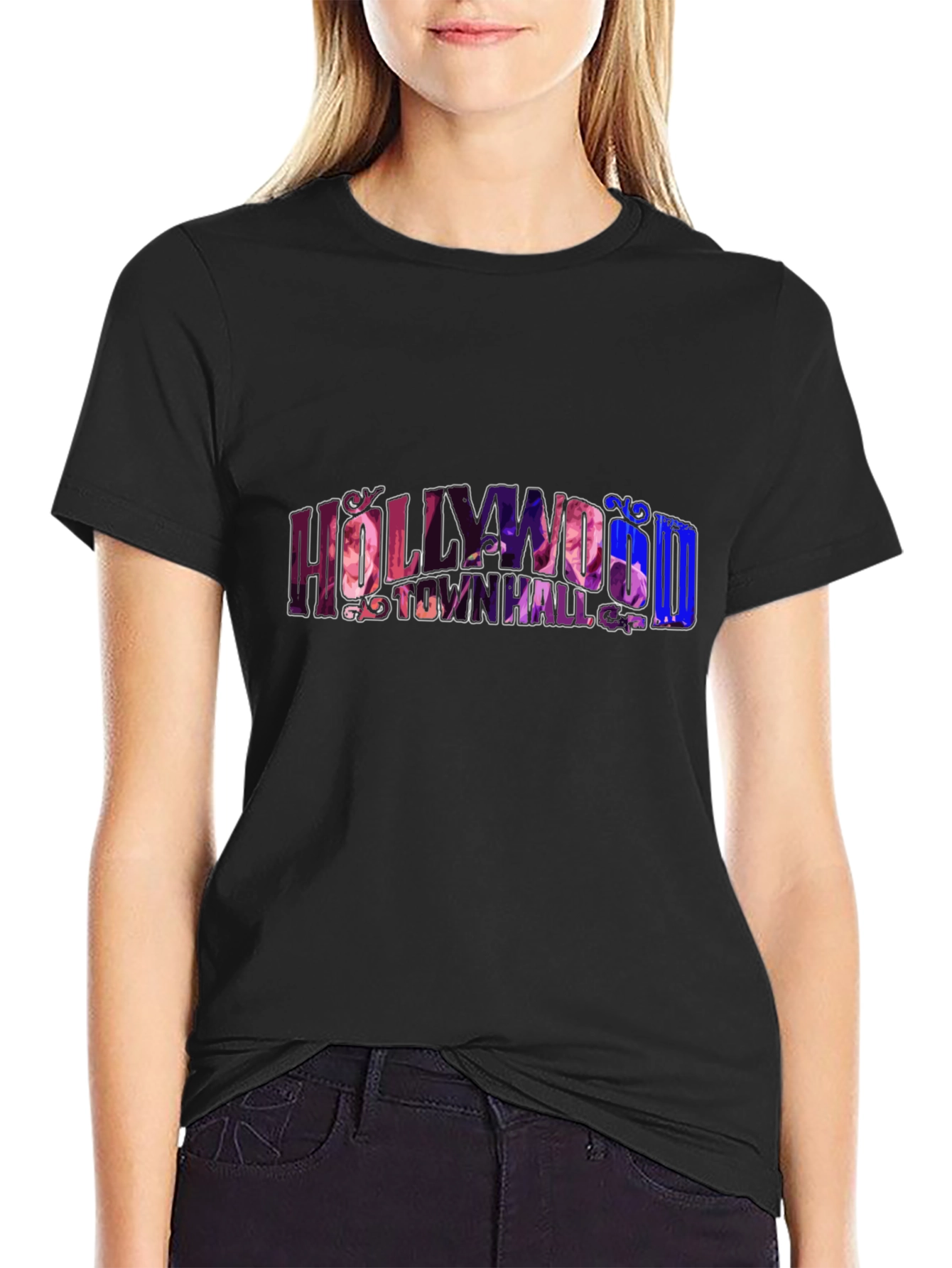 Hollywood Town Hall Black Graphic Tee