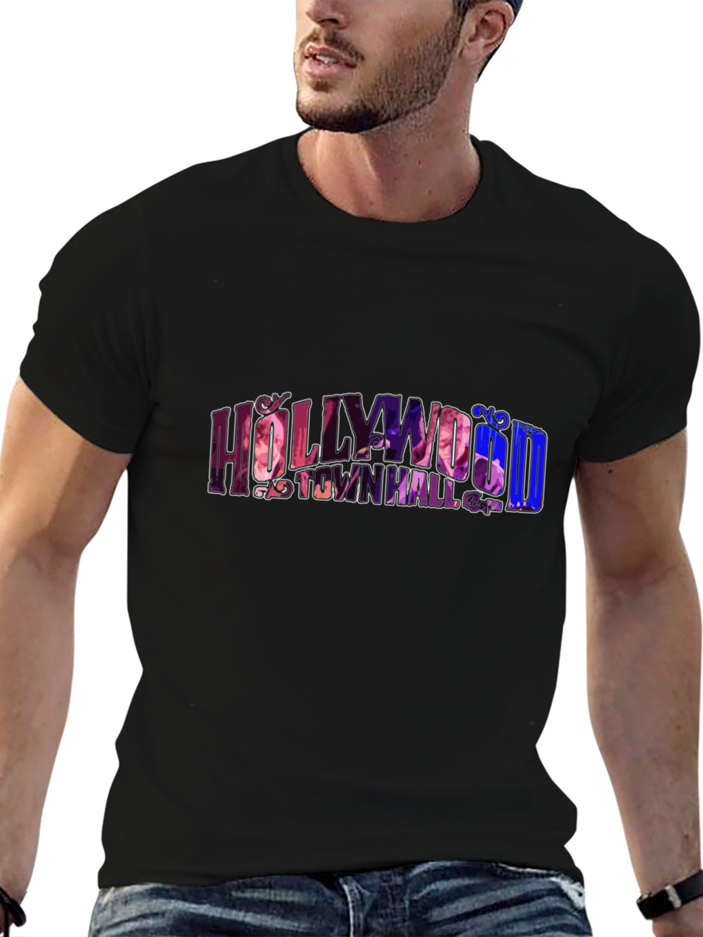 Hollywood Town Hall Black Graphic Tee