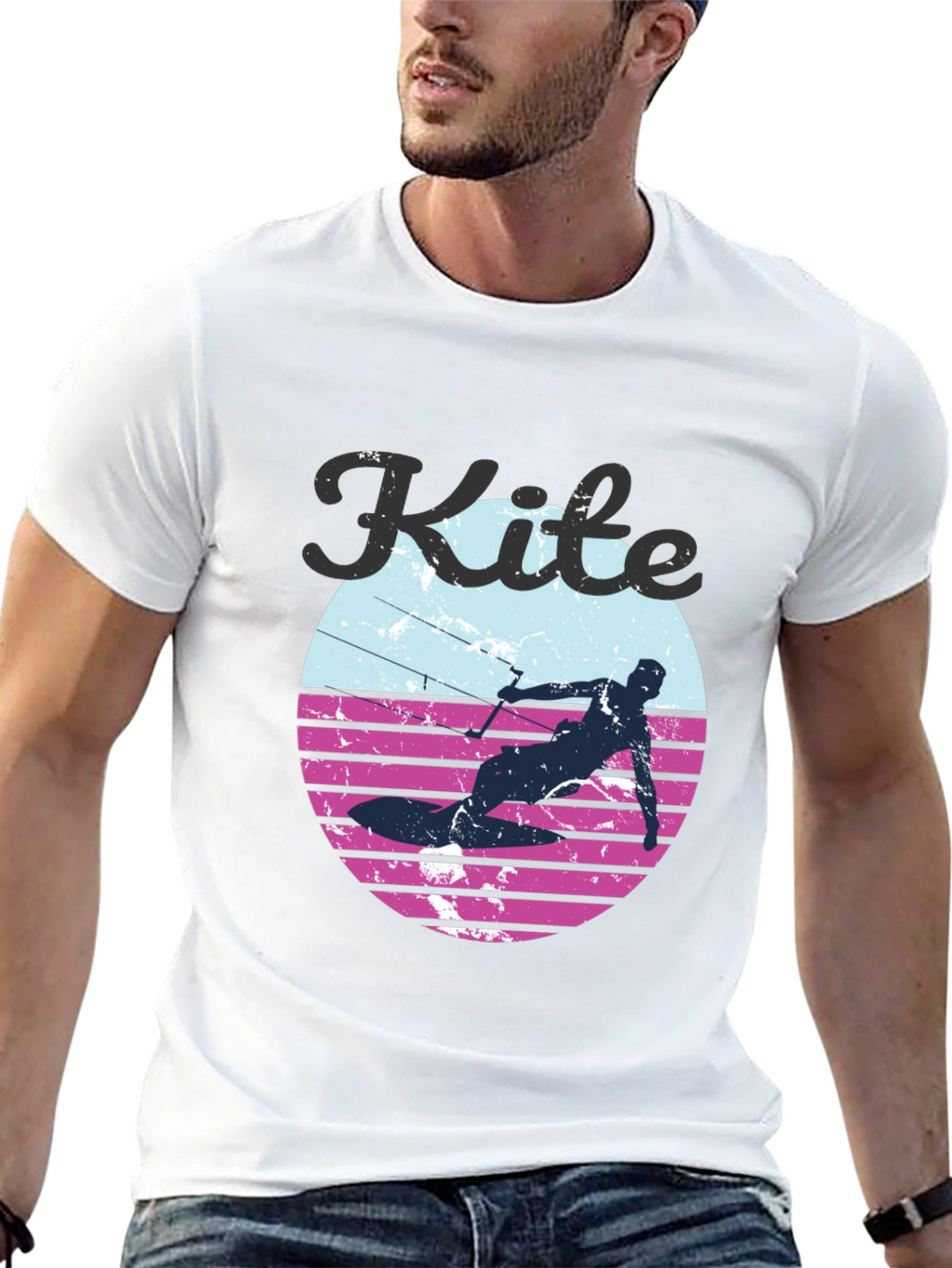 Kite Surfing Retro Graphic Tee