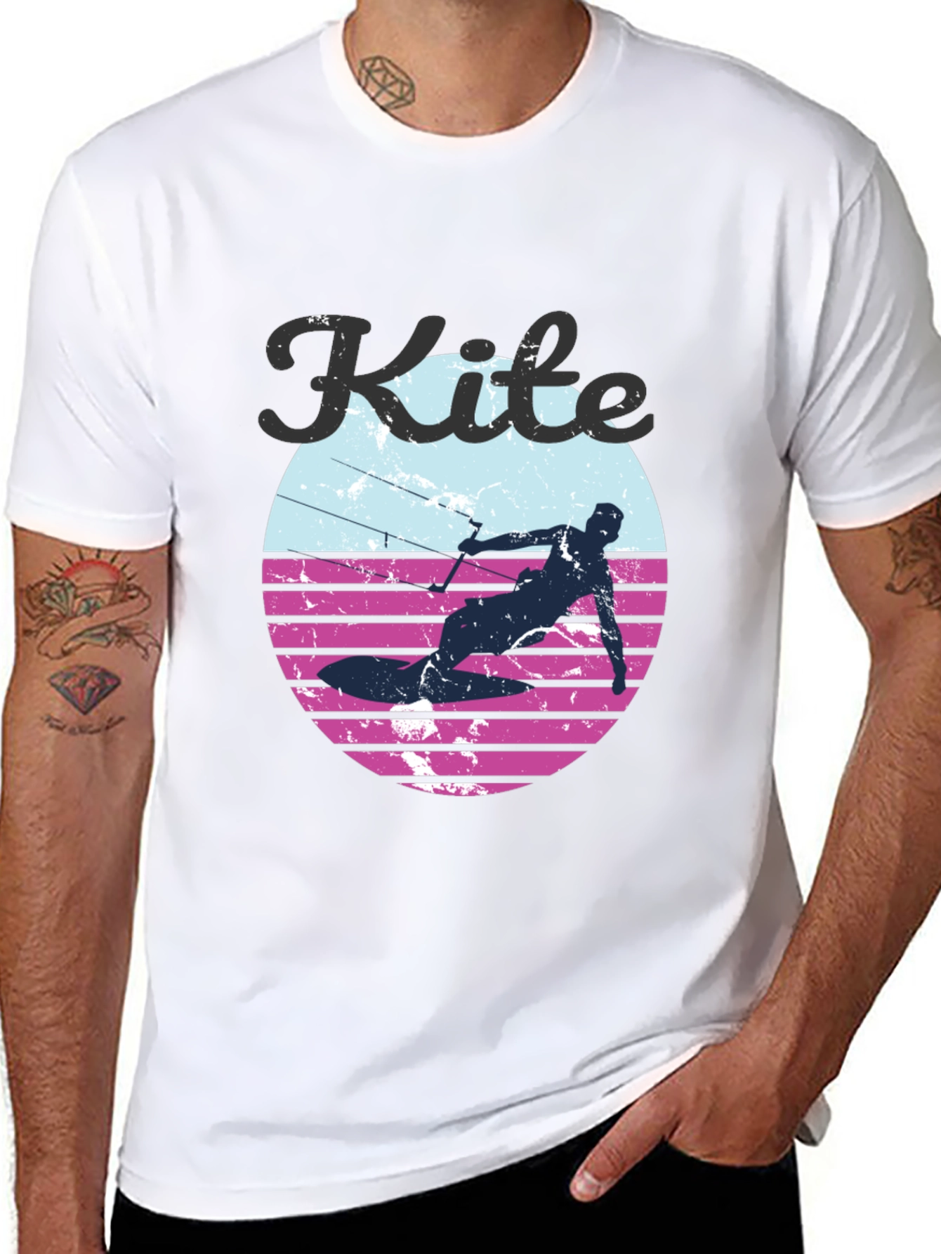Kite Surfing Retro Graphic Tee