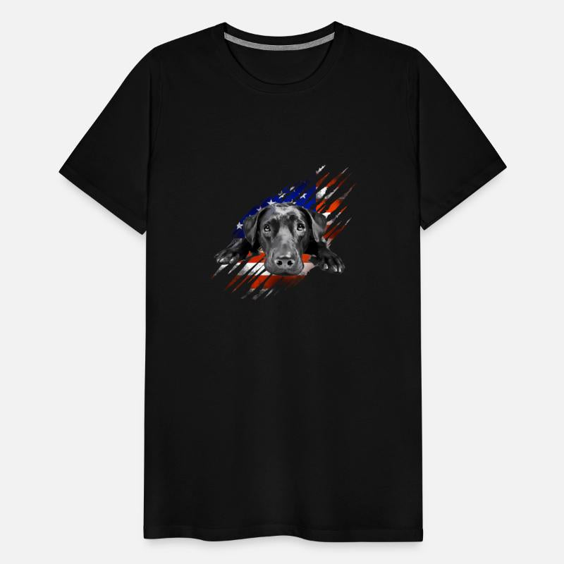 Black Labrador Usa Flag Lab Owner Bird Duck Hunter