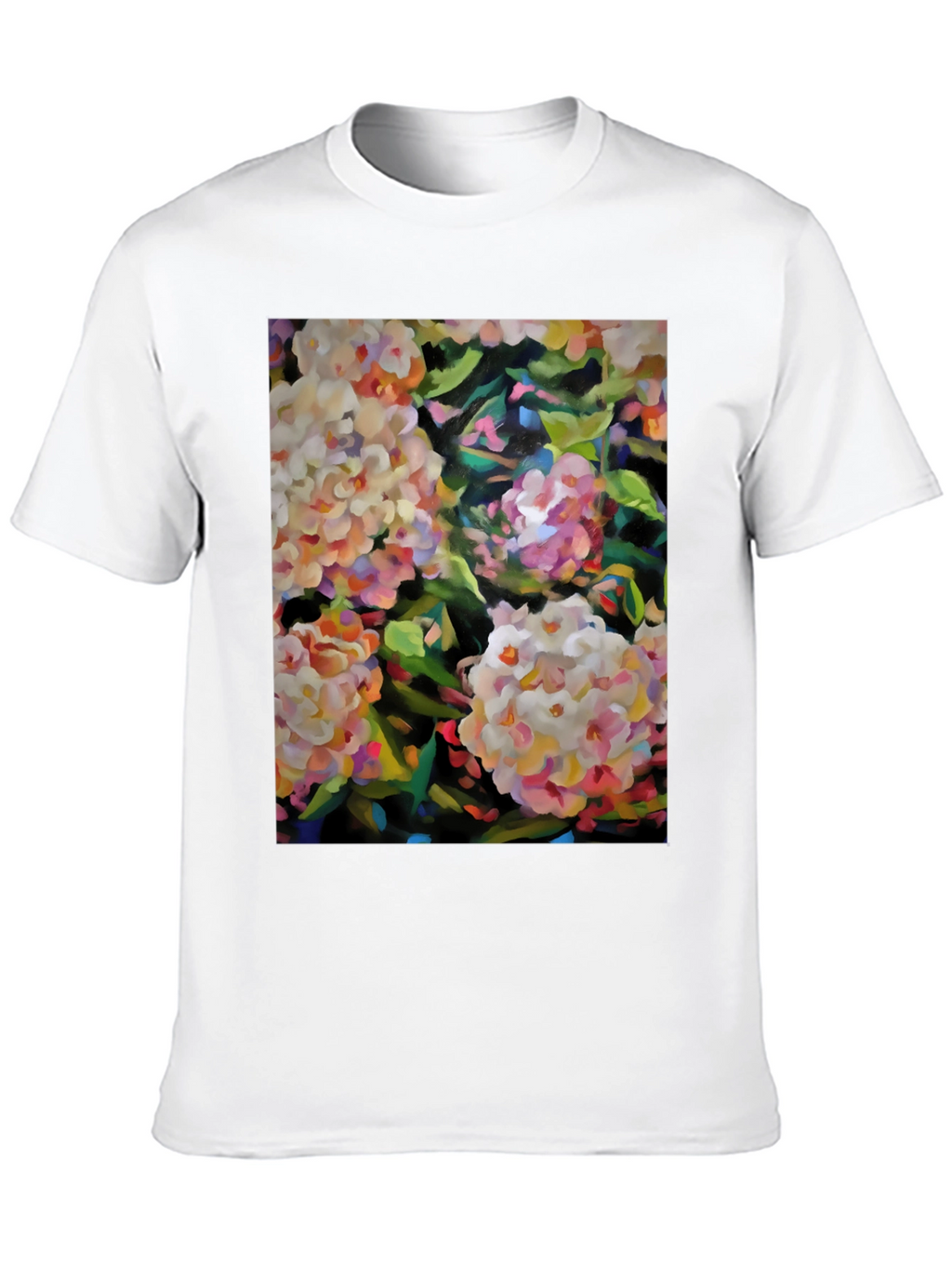 Floral Art Graphic Tee - Stylish Black T-Shirt