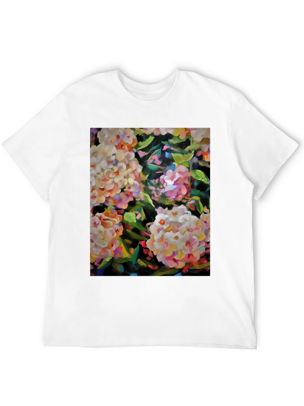 Floral Art Graphic Tee - Stylish Black T-Shirt