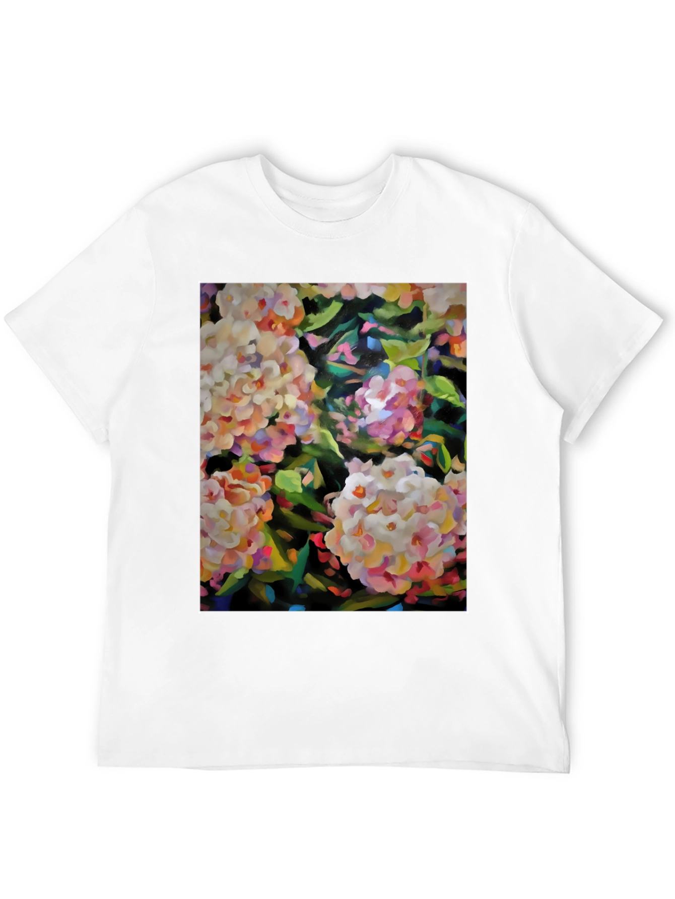 Floral Art Graphic Tee - Stylish Black T-Shirt