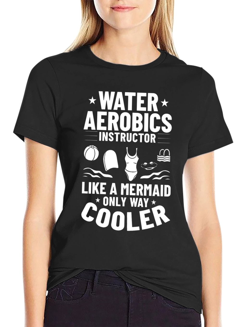 Water Aerobics Instructor T-Shirt - Mermaid Design