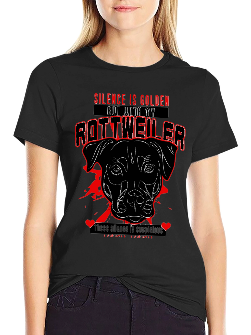 Silence is Golden Rottweiler Graphic Tee