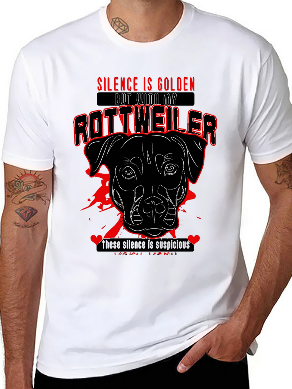 Silence is Golden Rottweiler Graphic Tee