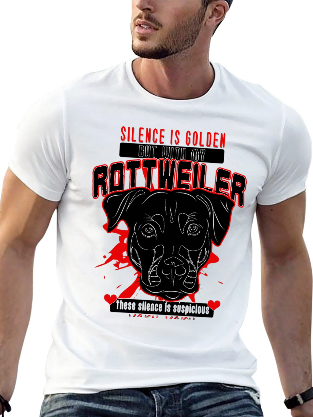 Silence is Golden Rottweiler Graphic Tee