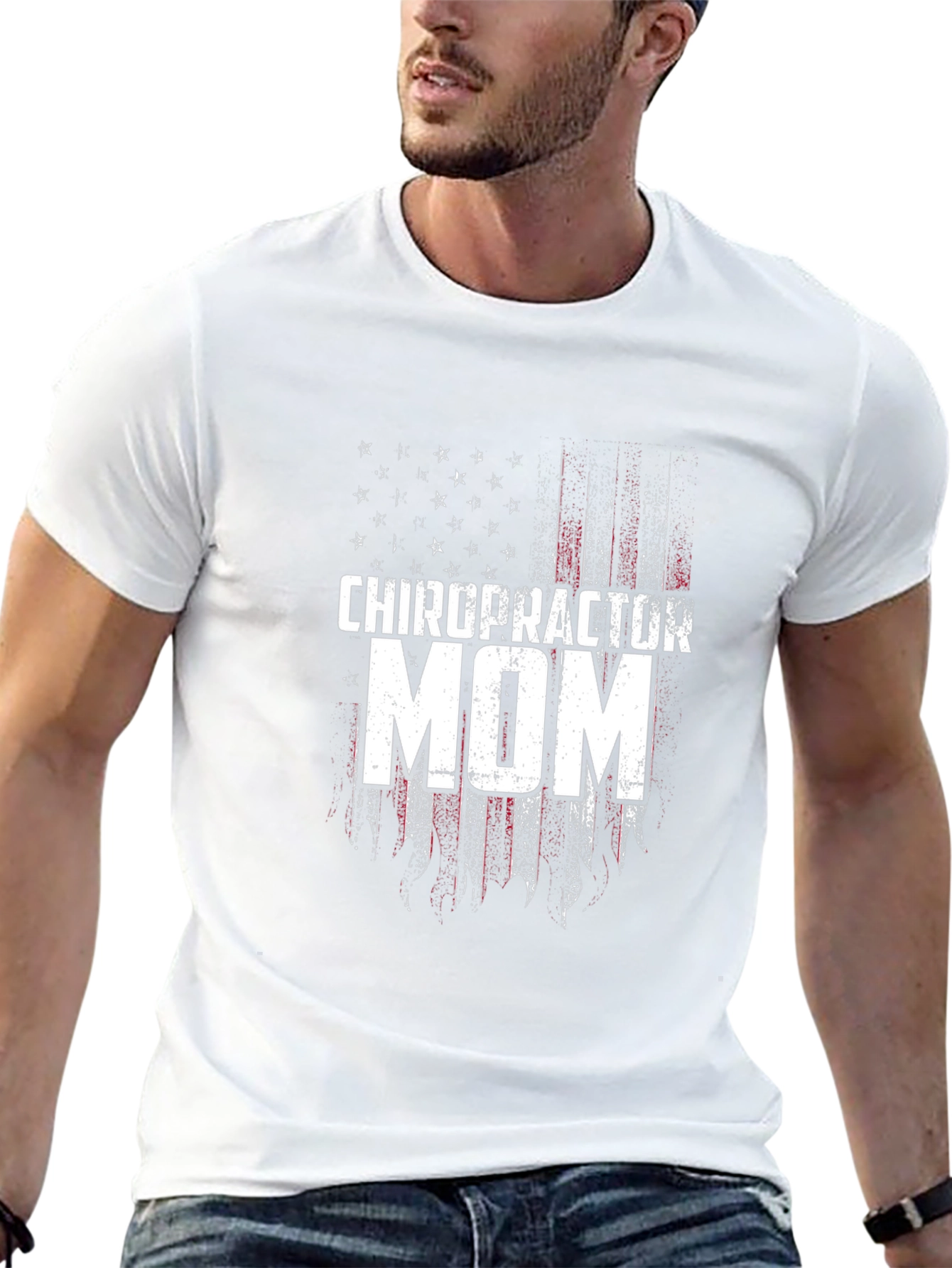Chiropractor Mom T-Shirt - Patriotic Flag Design