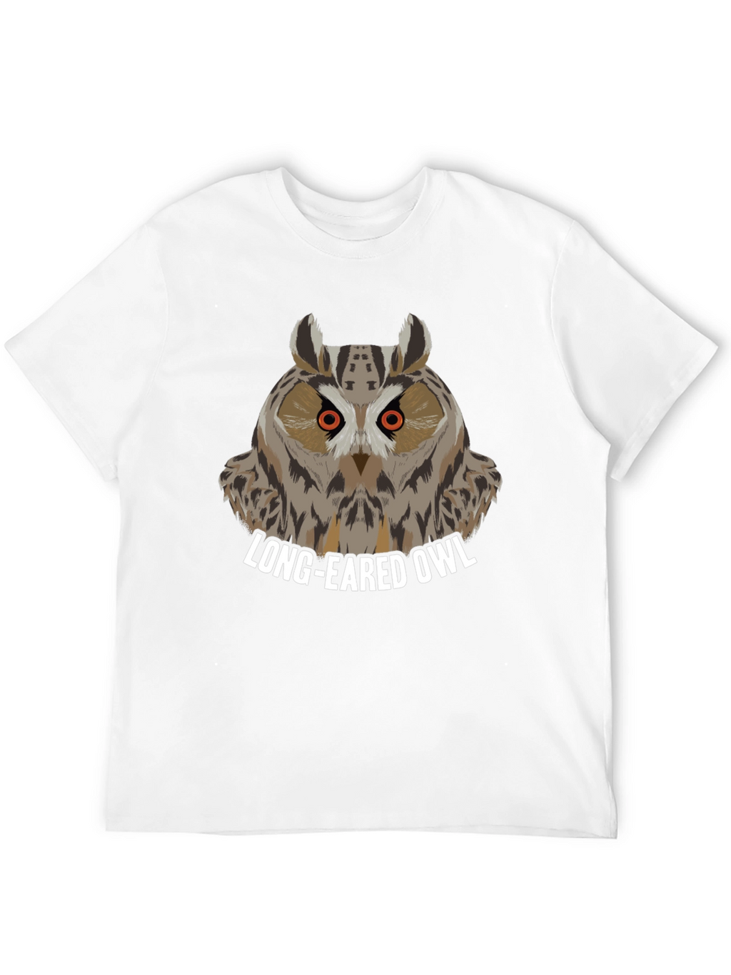 Long-Eared Owl Graphic Tee - Black Cotton T-Shirt
