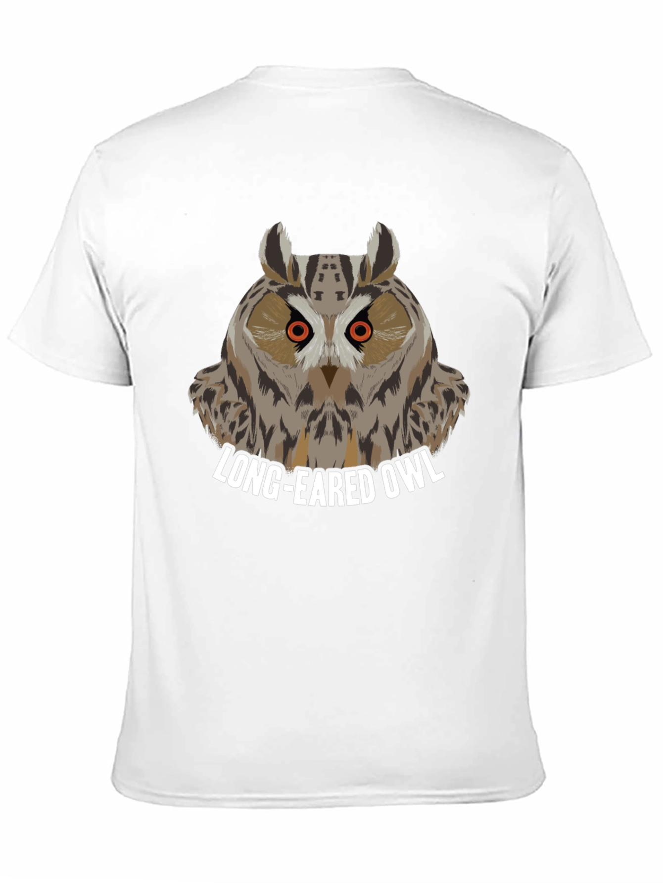 Long-Eared Owl Graphic Tee - Black Cotton T-Shirt