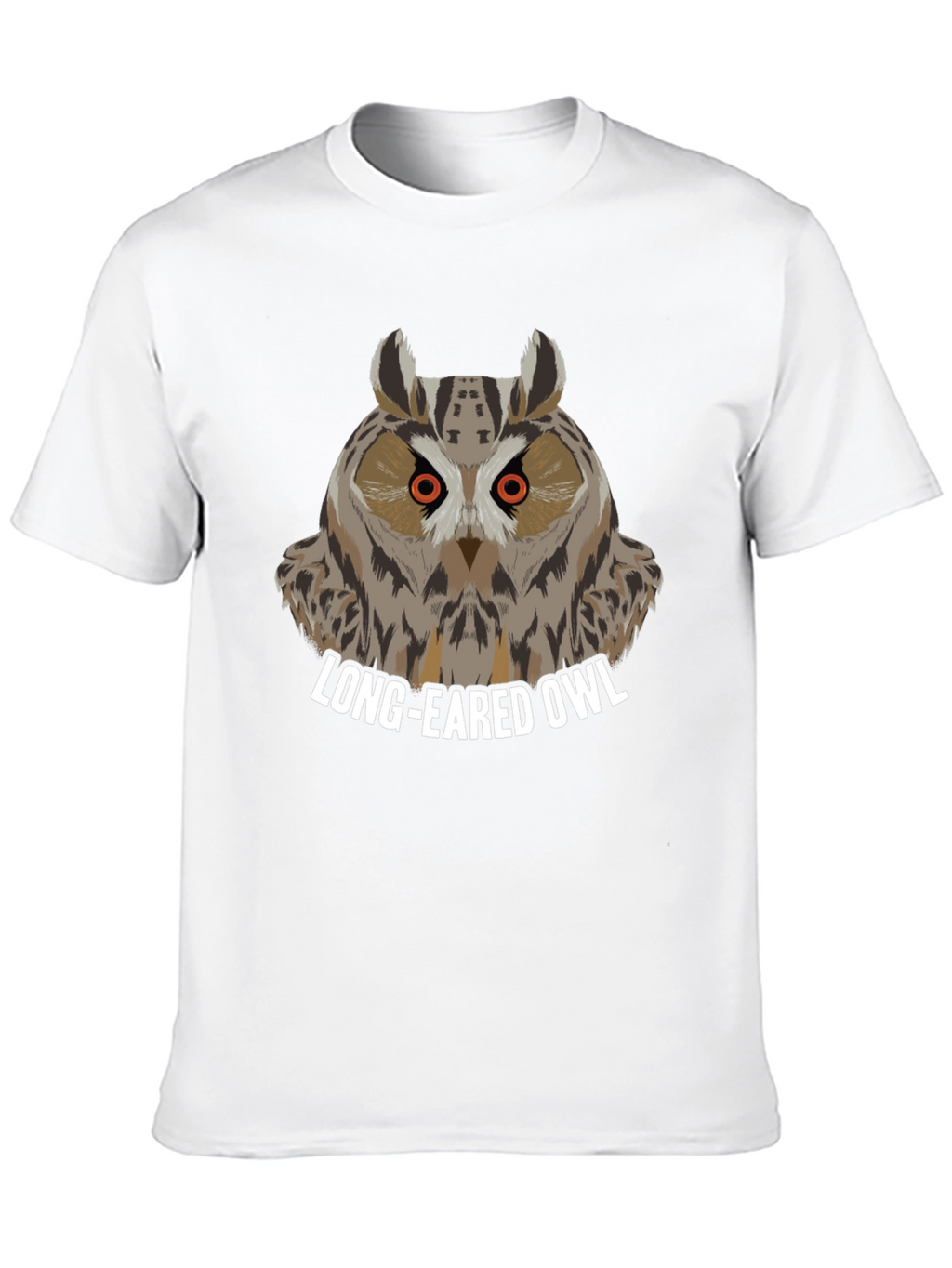 Long-Eared Owl Graphic Tee - Black Cotton T-Shirt