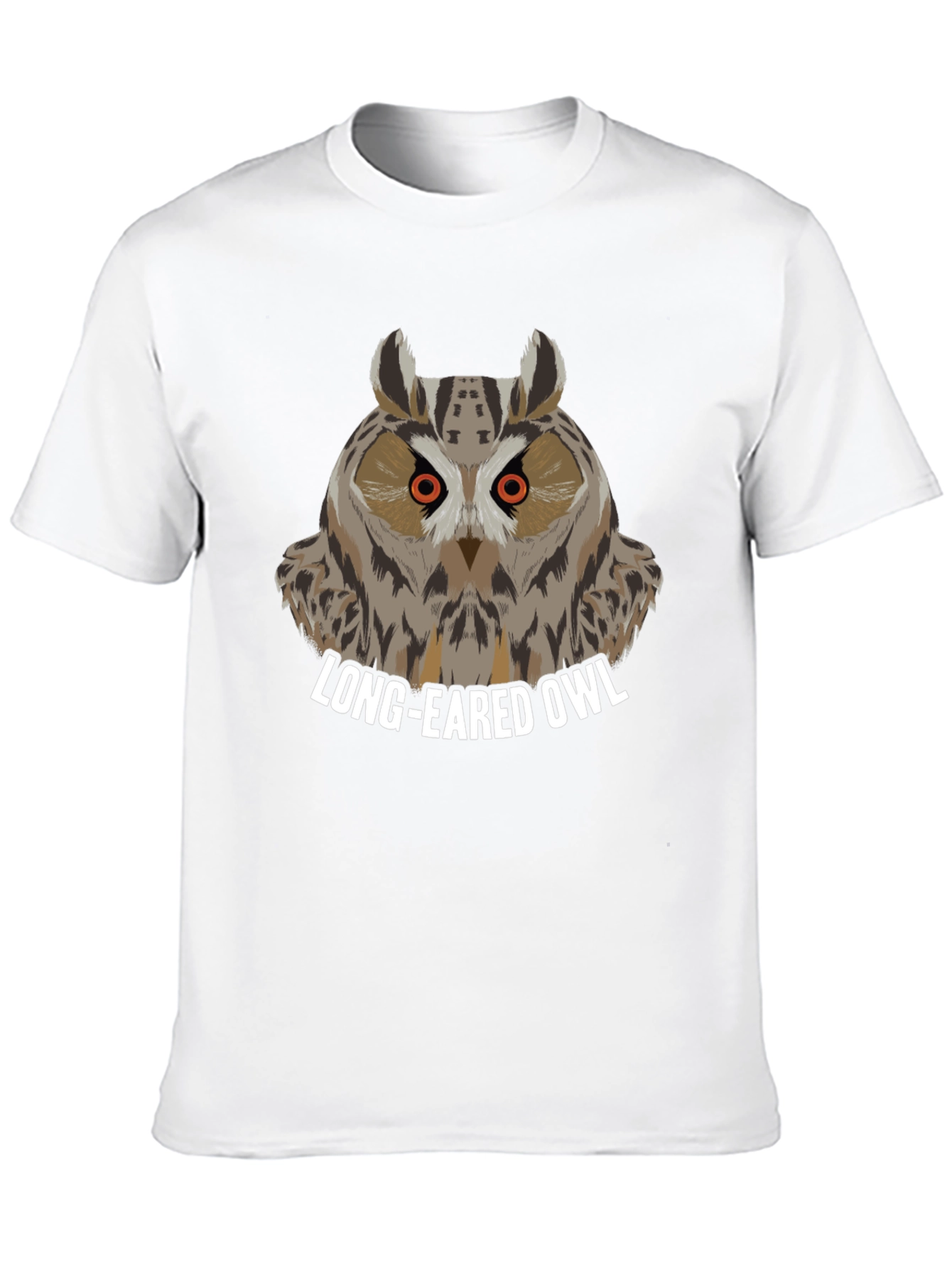 Long-Eared Owl Graphic Tee - Black Cotton T-Shirt