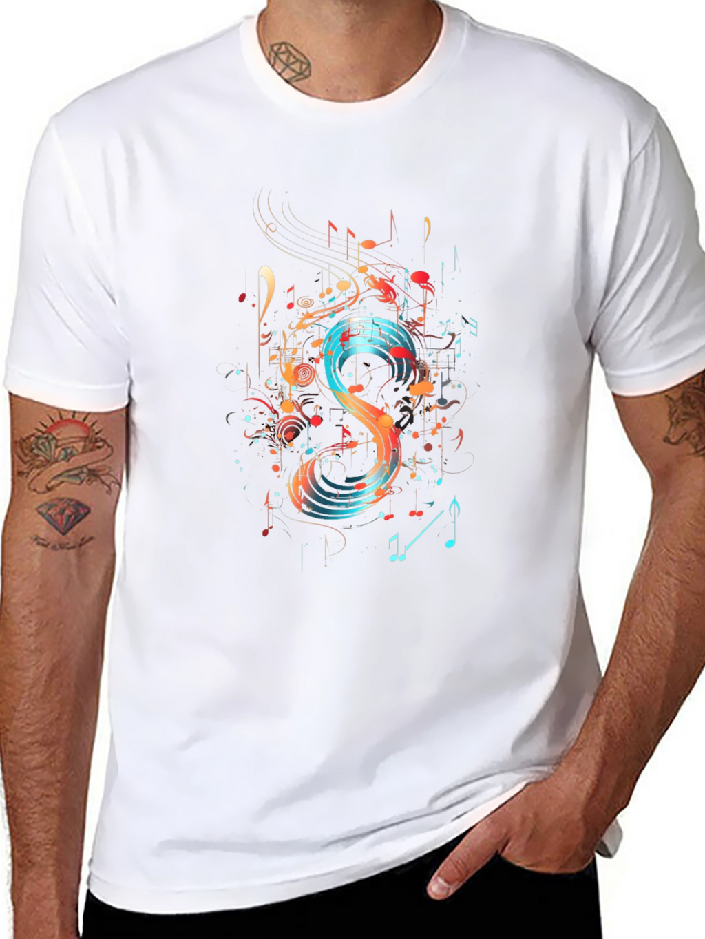 Abstract Music Note Graphic Tee
