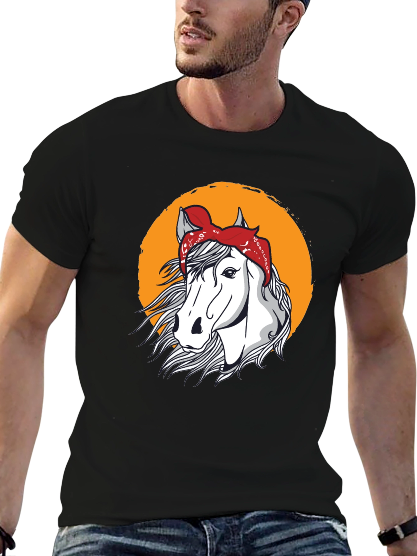 Horse Bandana T-Shirt - Black
