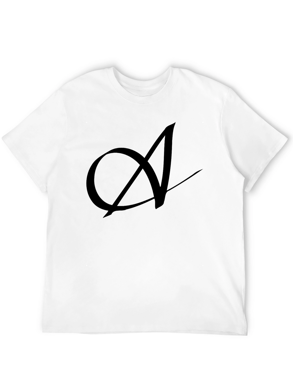 Elegant Black T-Shirt with Artistic A Design