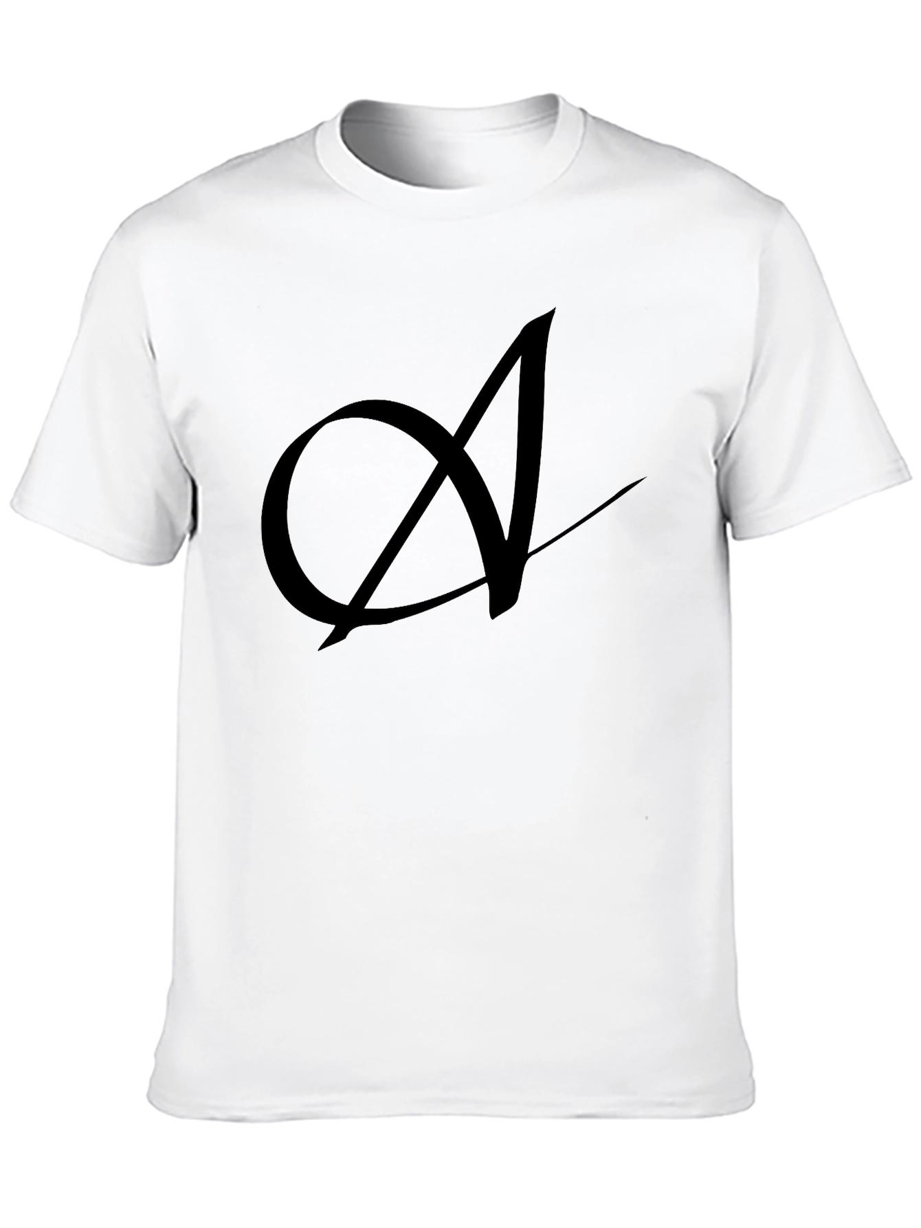 Elegant Black T-Shirt with Artistic A Design