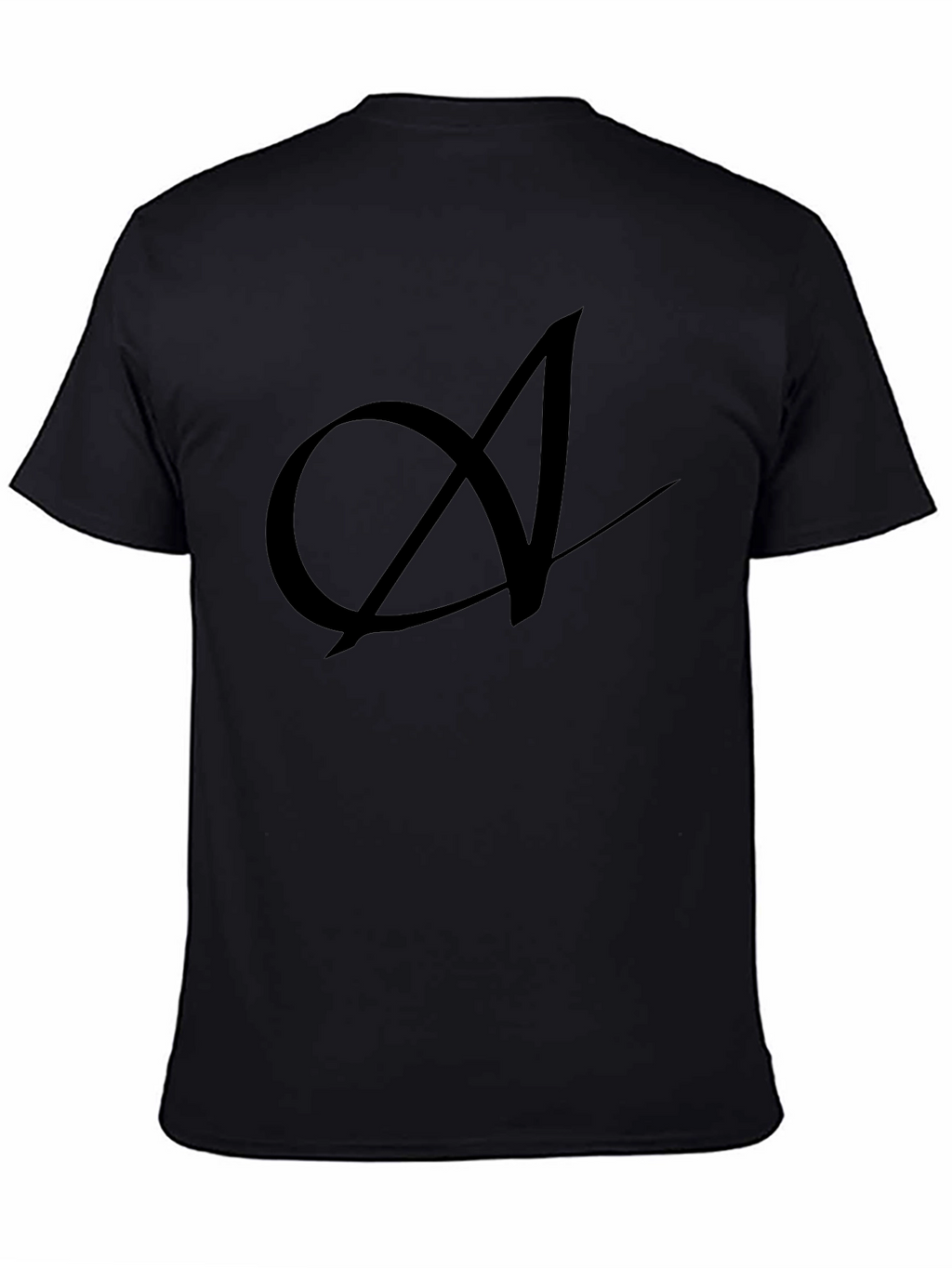Elegant Black T-Shirt with Artistic A Design