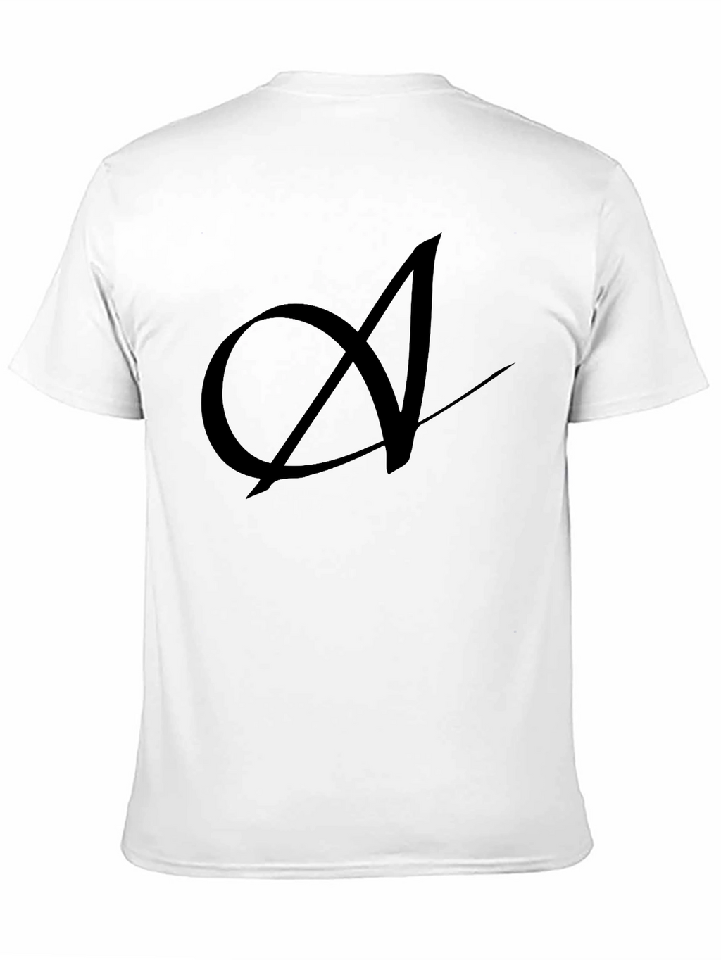 Elegant Black T-Shirt with Artistic A Design