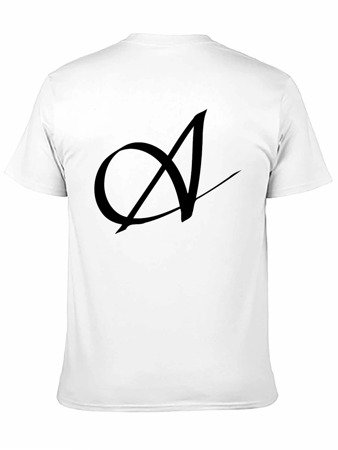 Elegant Black T-Shirt with Artistic A Design