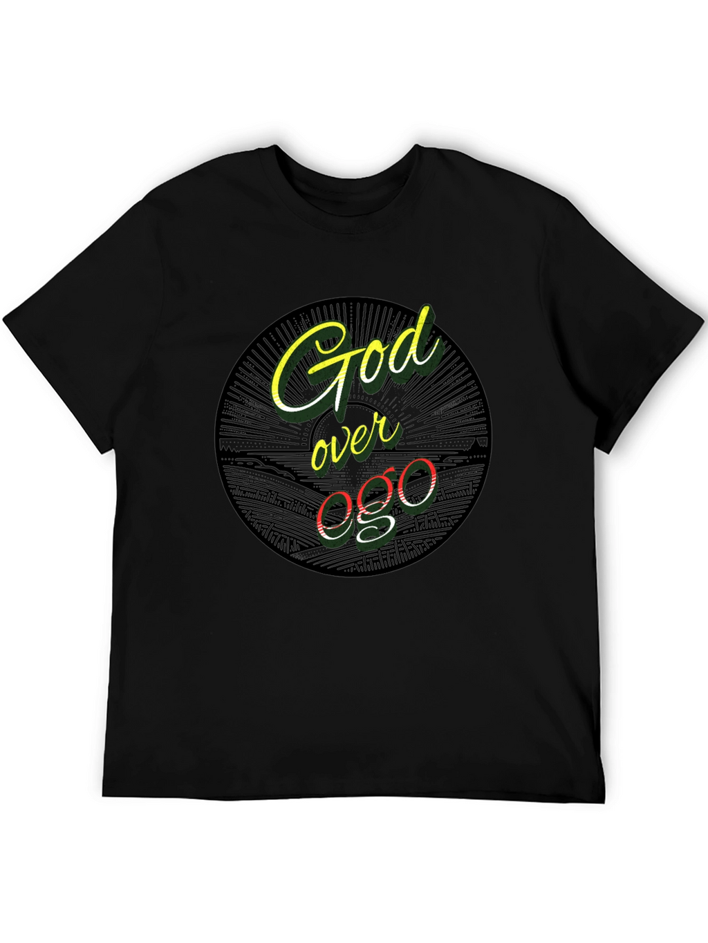 God Over Ego Black Graphic Tee