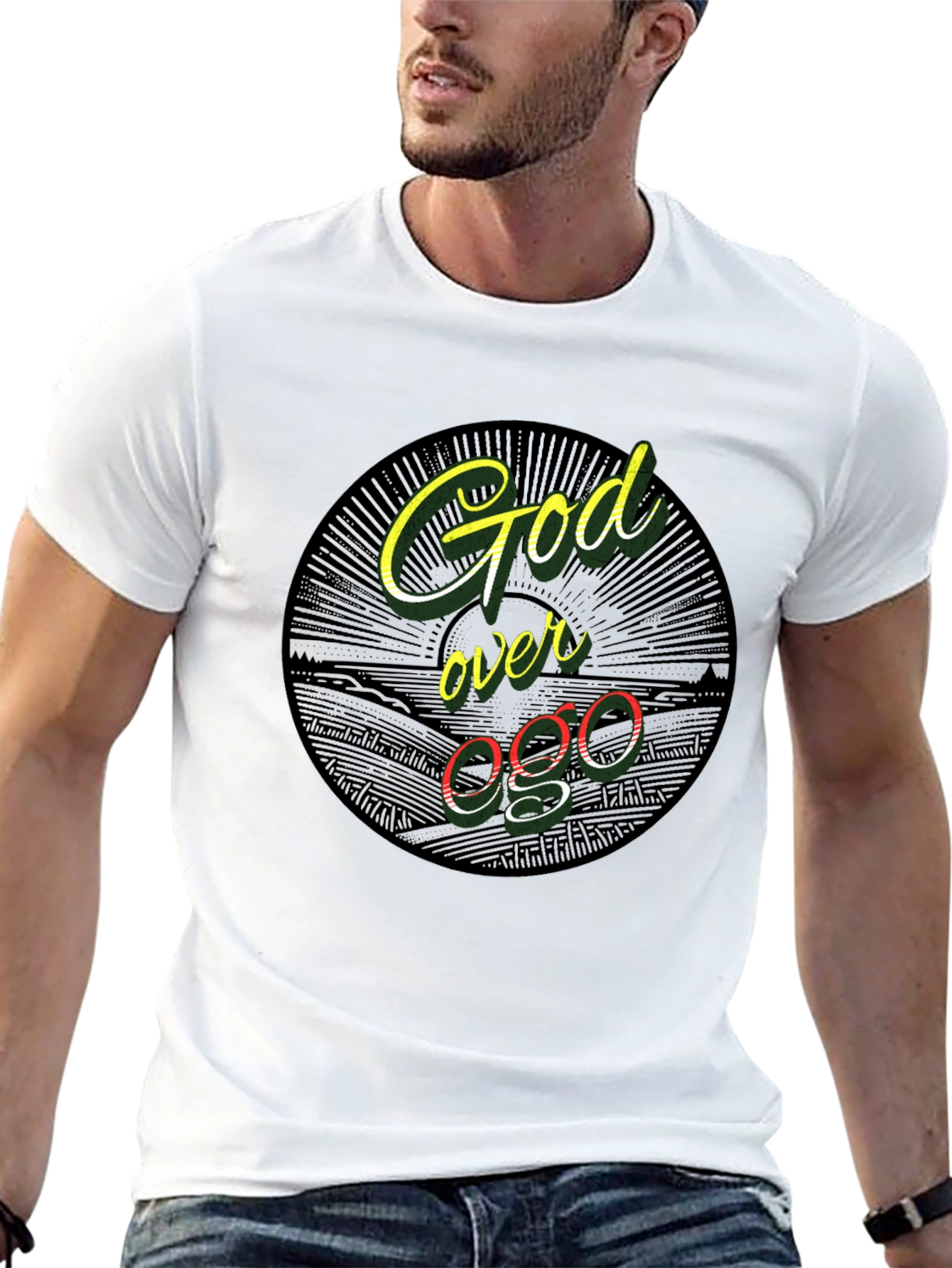 God Over Ego Black Graphic Tee
