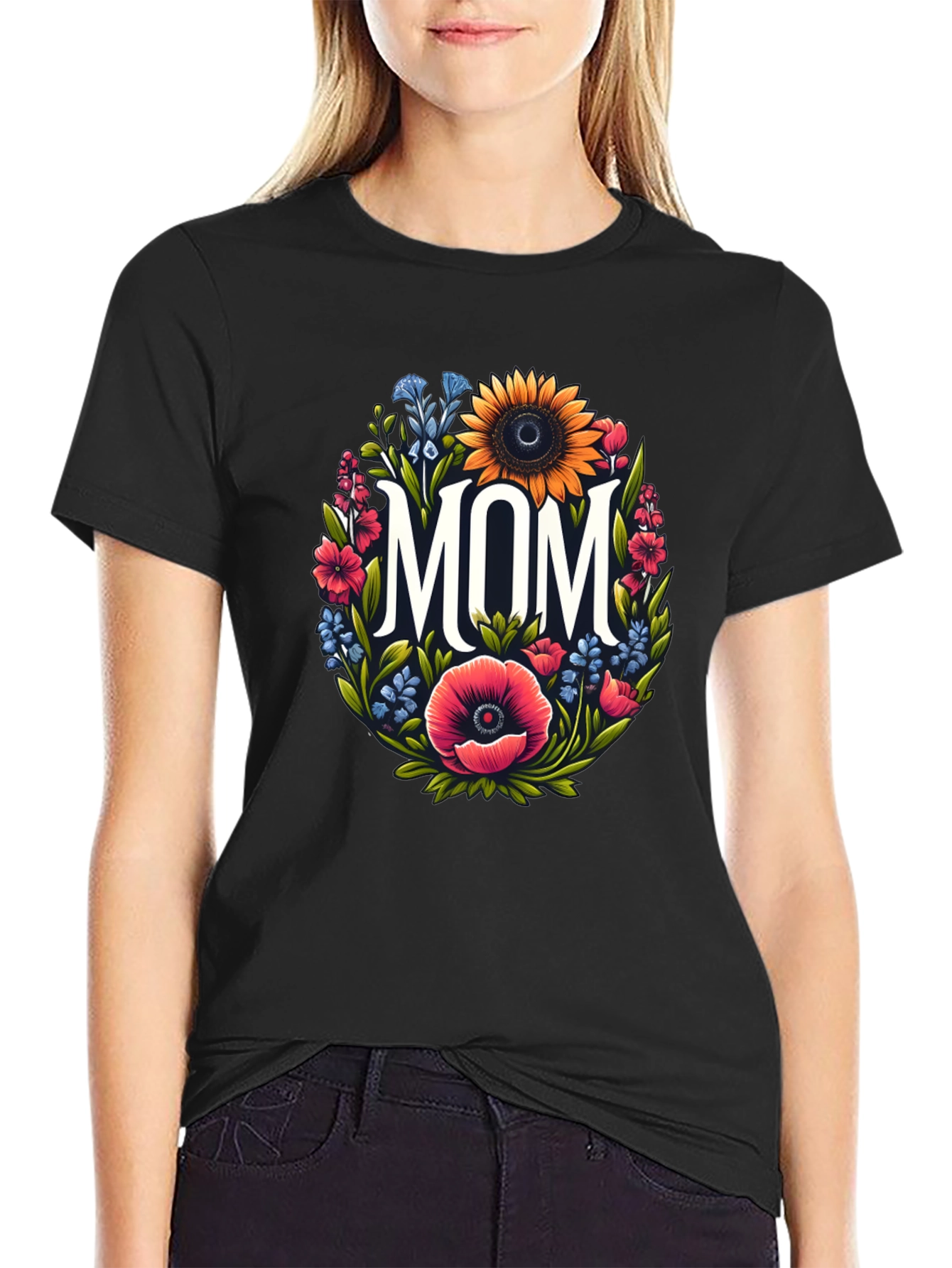 Floral Mom T-Shirt - Stylish Family Apparel