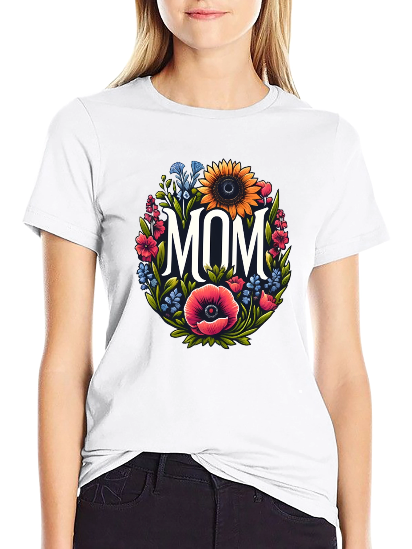 Floral Mom T-Shirt - Stylish Family Apparel